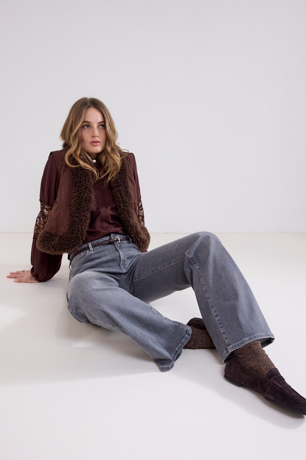 Tramontana Faux Fur Detailed Vest Chocolate