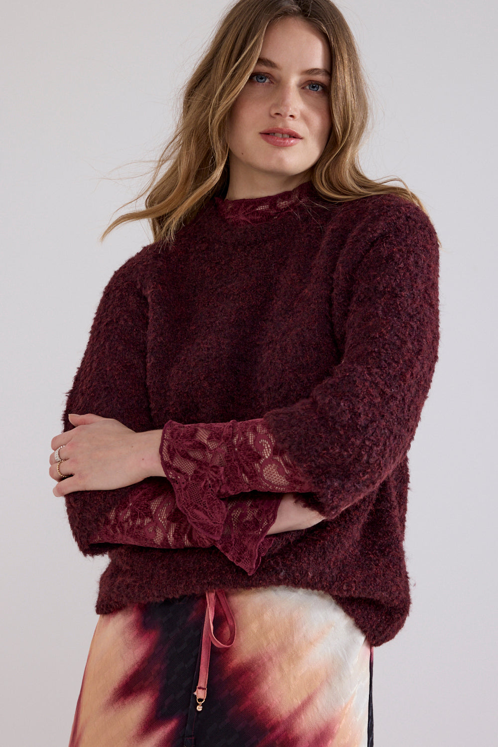 Tramontana Boucle Jumper Pomegranate