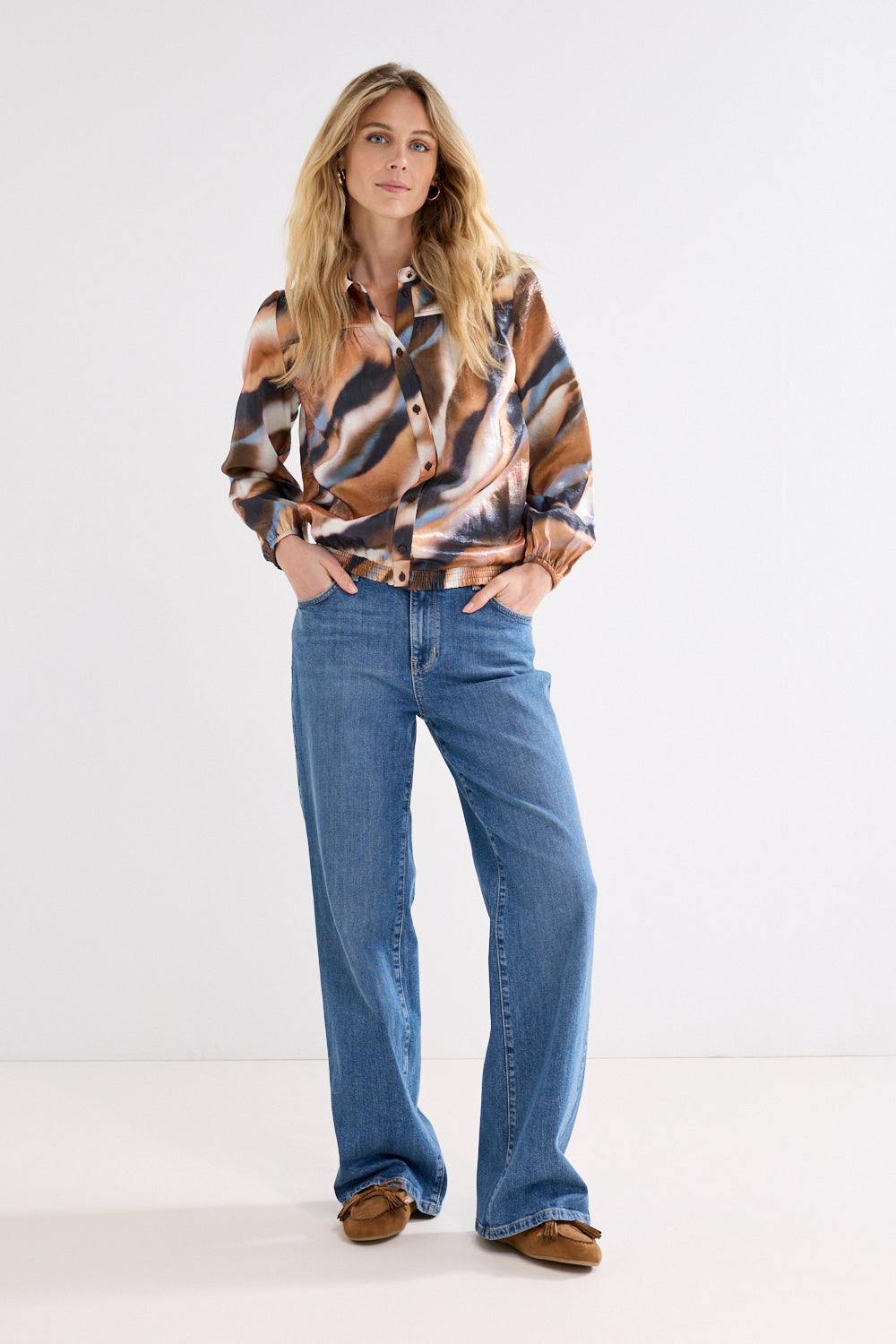 Tramontana Blouse Moody Blue Cascade