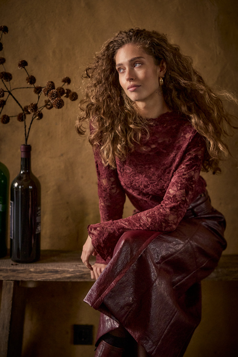 Tramontana Pu Skirt Pomegranate
