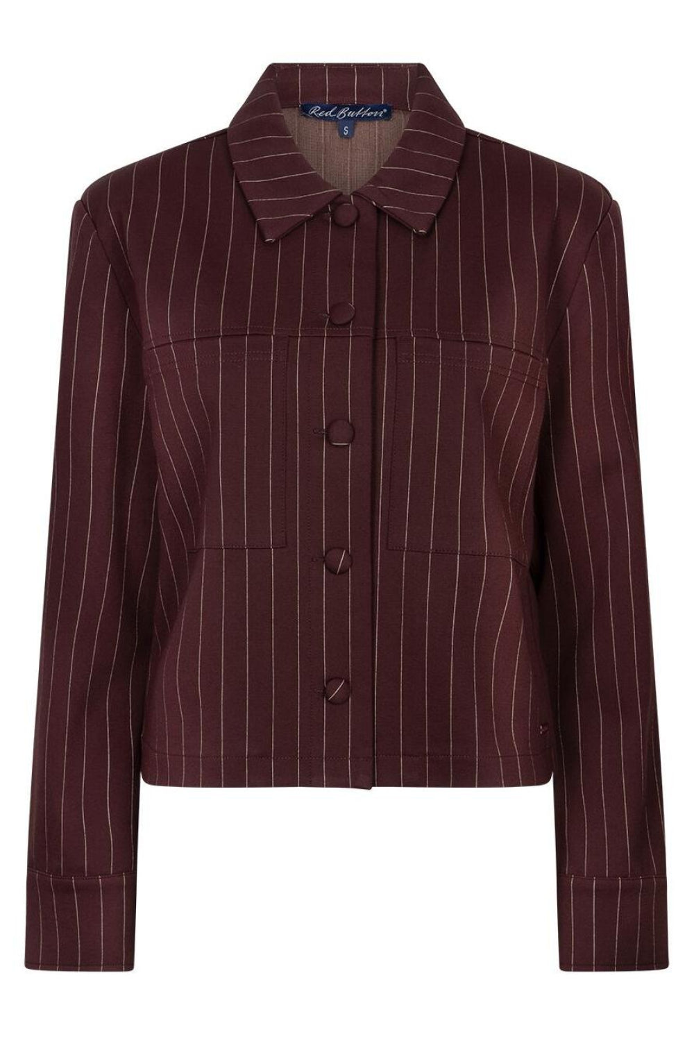 Red Button Jacket Punta Pinstripe Burgundy