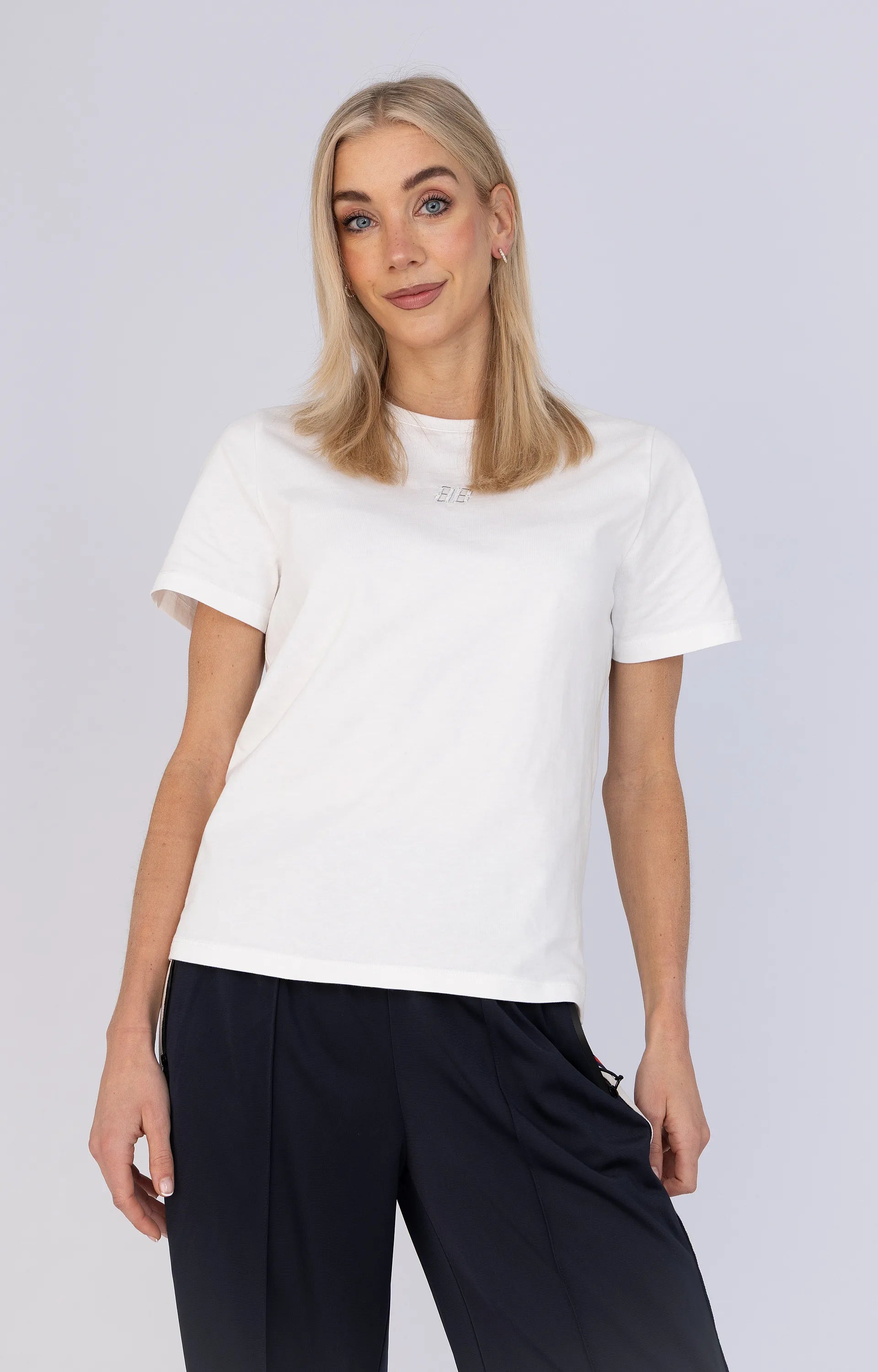 Anna Blue Tshirt Slim Off White