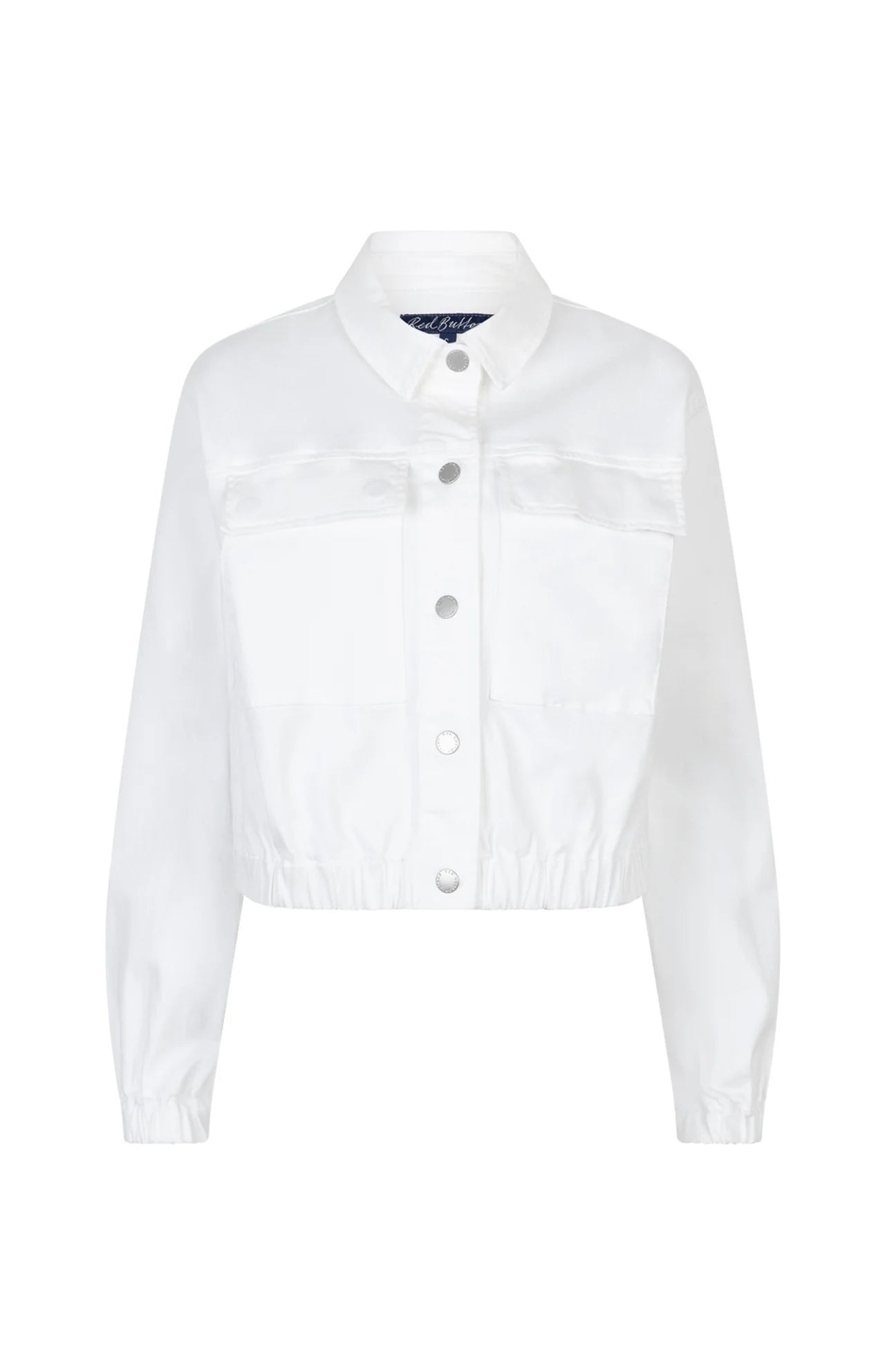 Red Button Jacket Juno White Denim