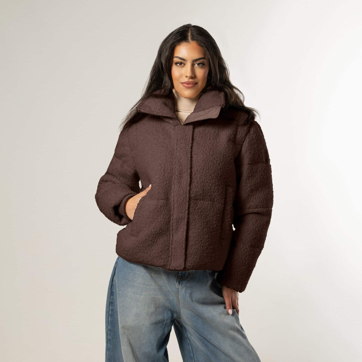 Giacomo Short Boucle Jacket Chocolate Plum