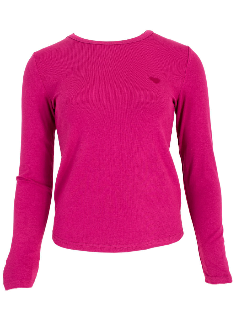 Azzurro T-shirt Lange Mouw Magenta