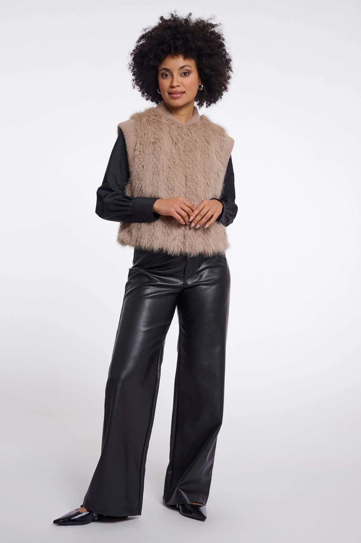 Rino&Pelle Fluffy Gilet Alvita Oat