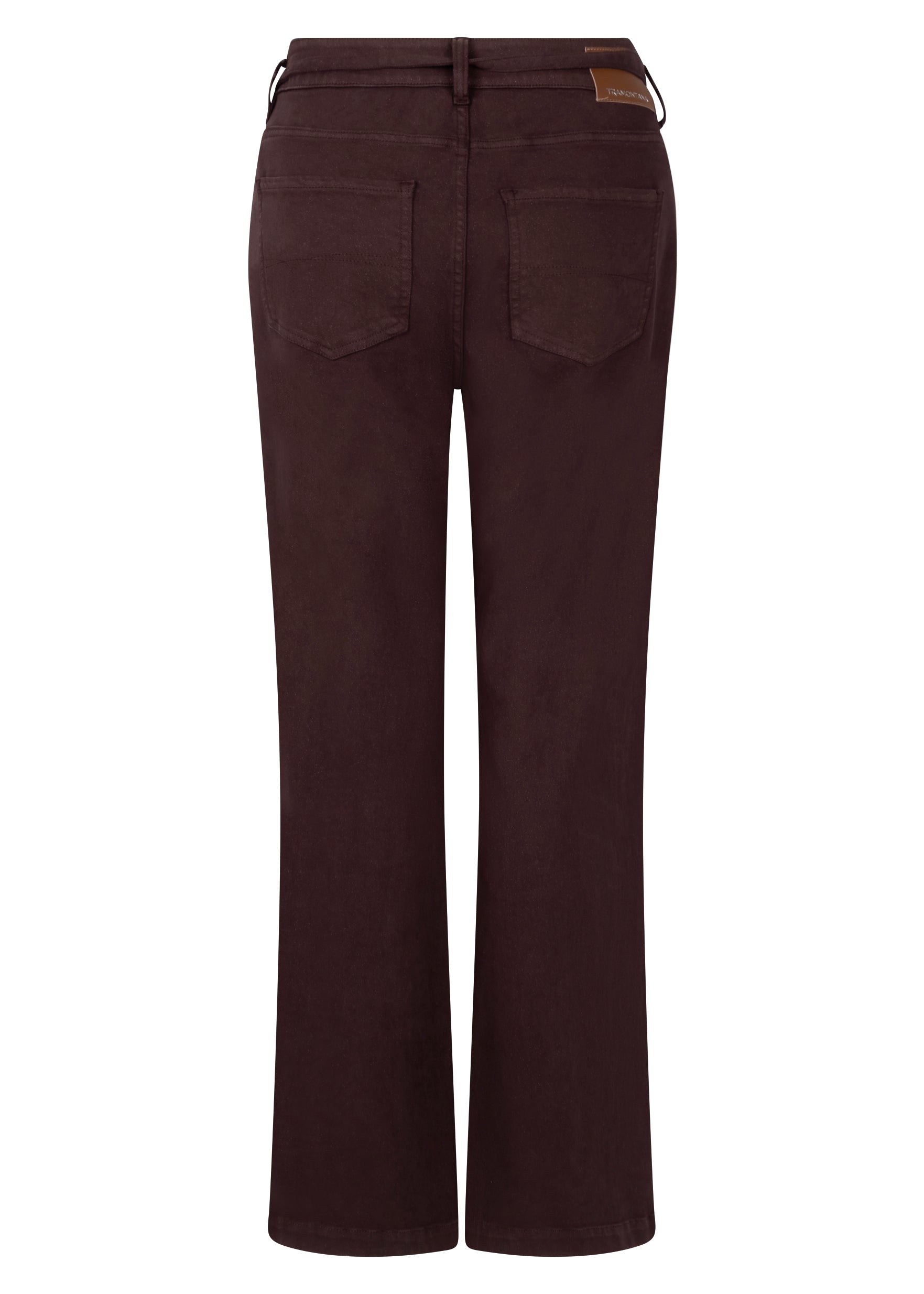 Tramontana Lurex Denim Wide-Leg Trousers Chocolate