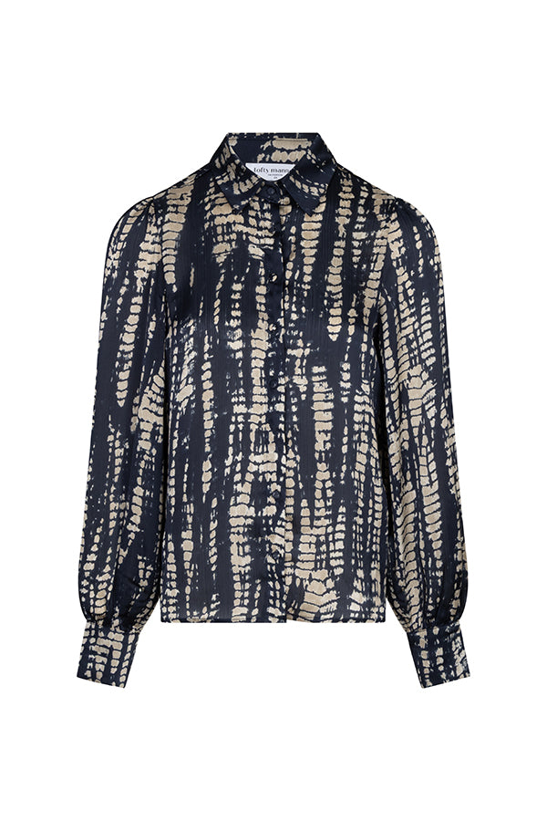 Lofty Manner Blouse Ira Straight Marble Dark Blue