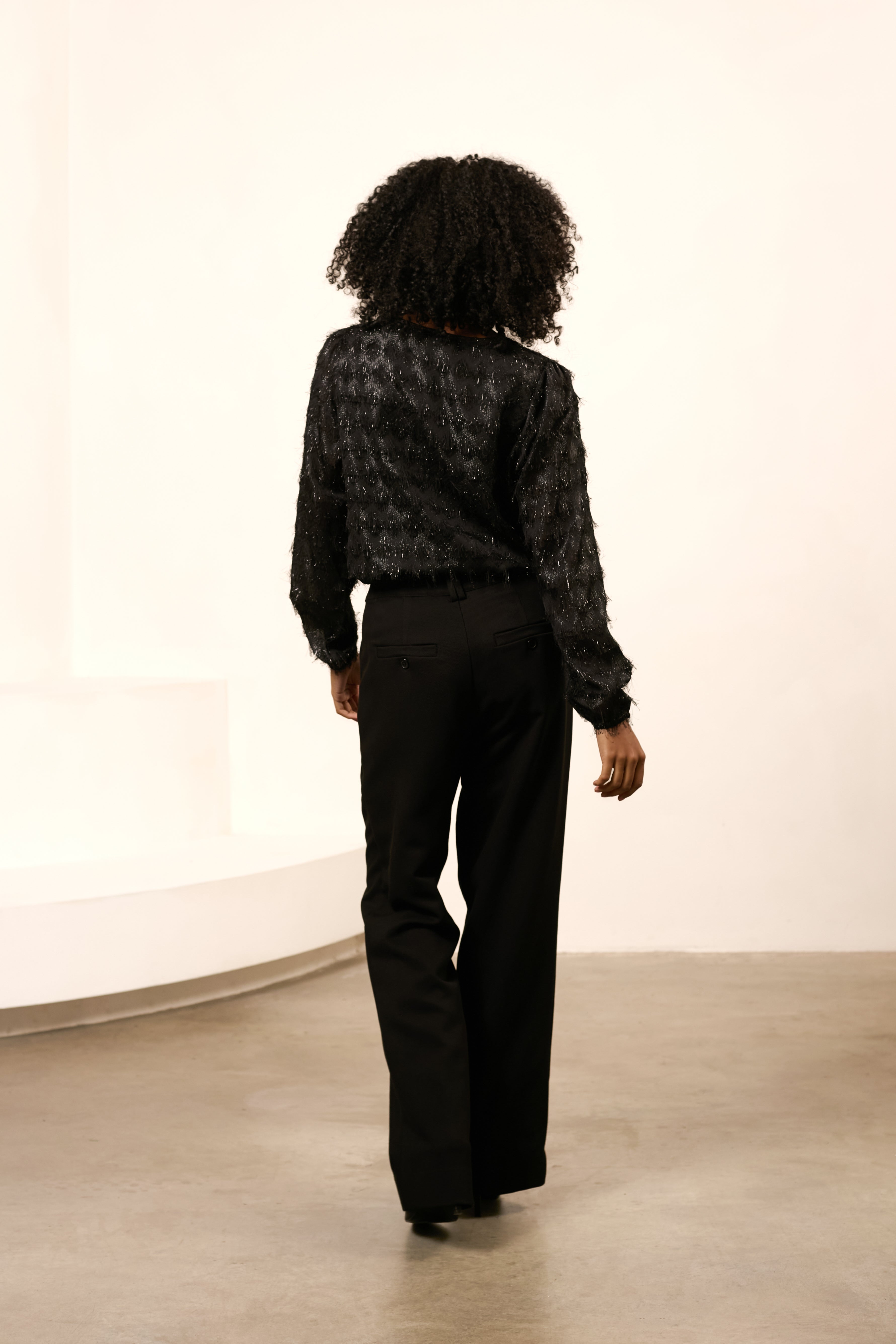 Lofty Manner Blouse Amara Lurexdetails Zwart