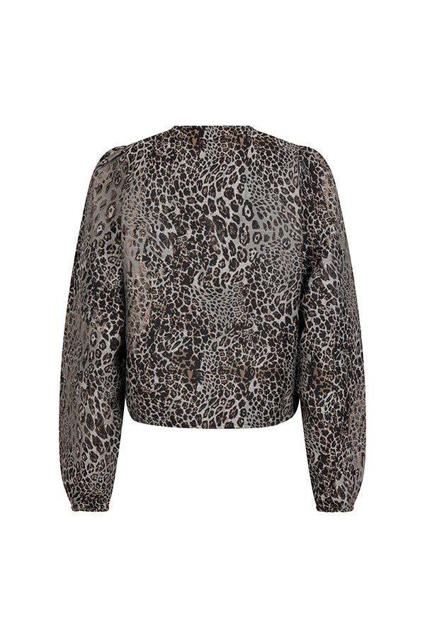 Lofty Manner Blouse Hedda Met Pofmouwen Luipaardprint