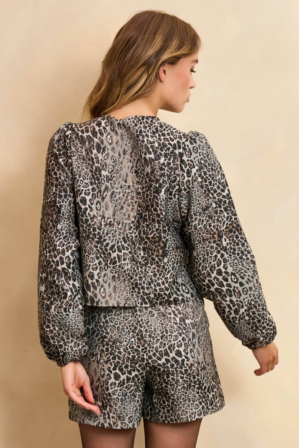 Lofty Manner Blouse Hedda Met Pofmouwen Luipaardprint