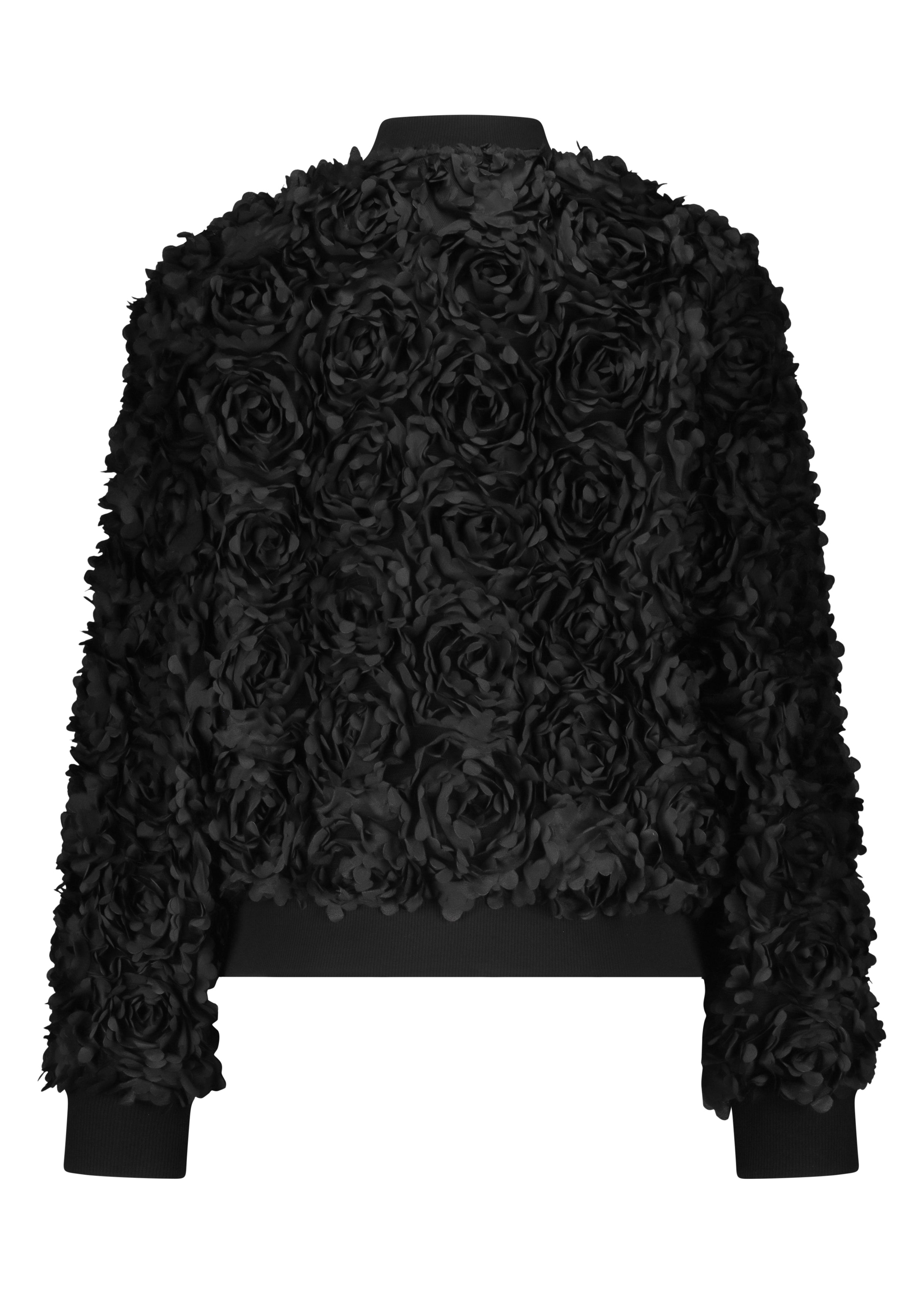 Tramontana Bomberjack Met 3D Bloemen Zwart