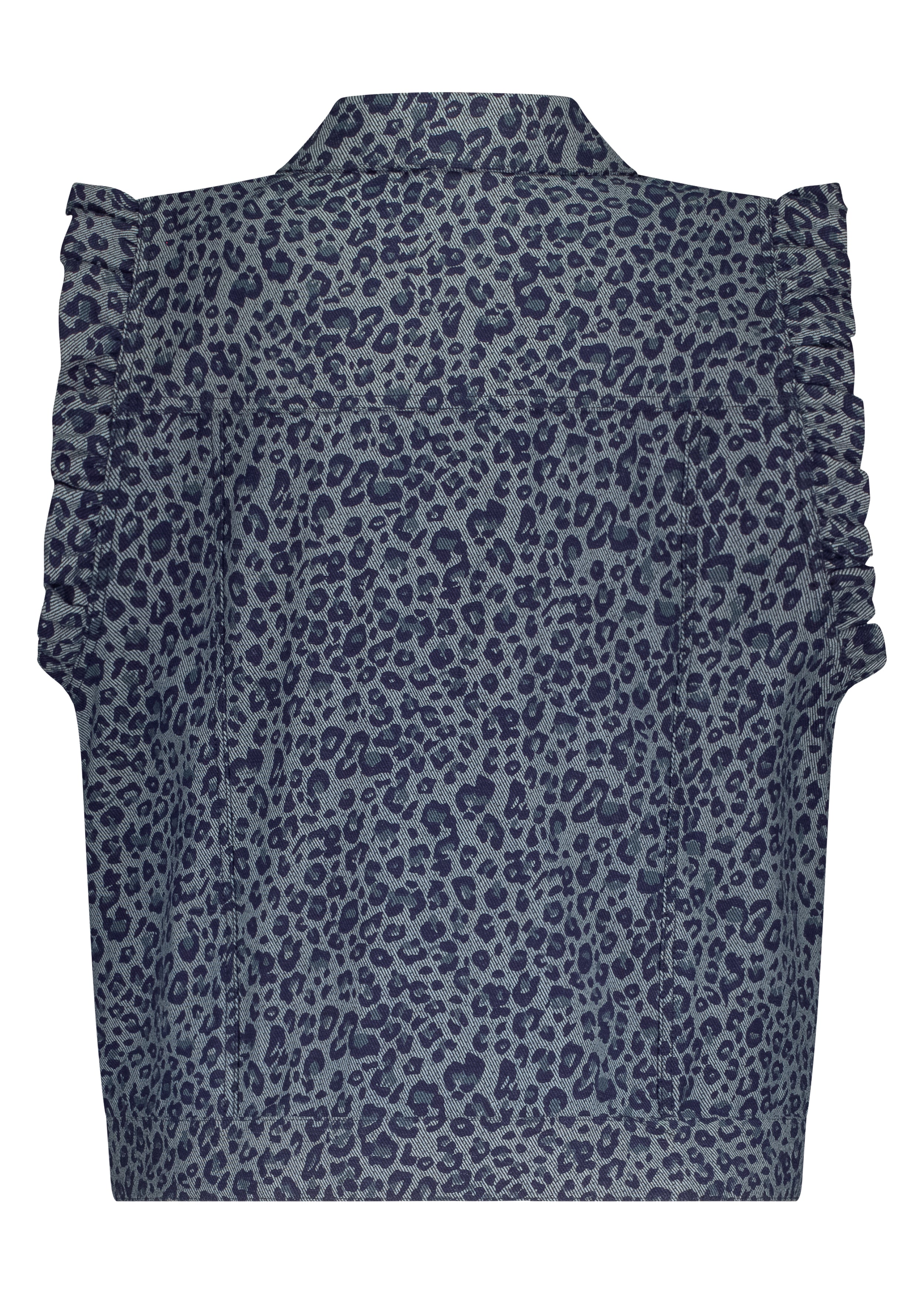 Leopard Denim Vest Tramontana