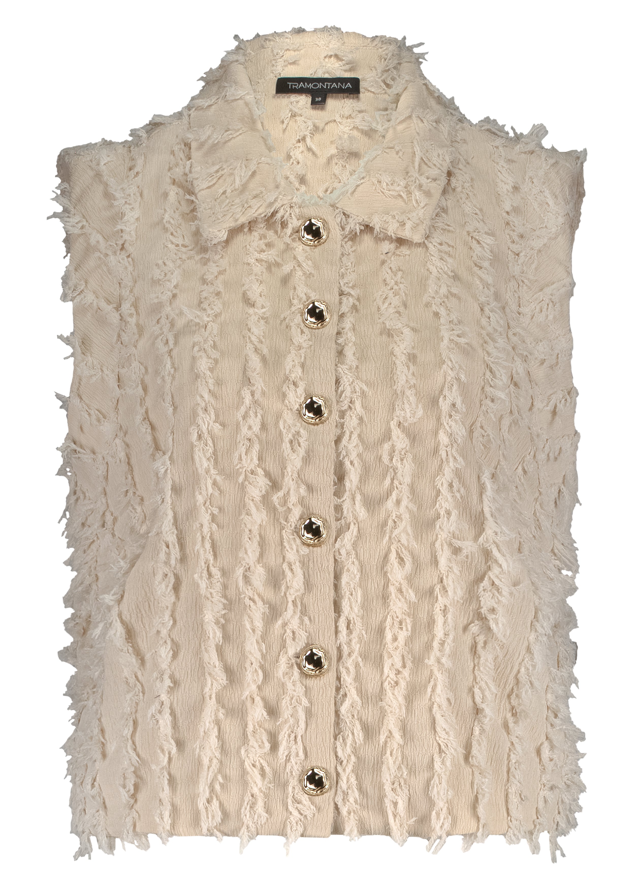 Fancy Frilled Vest Tramontana Stone