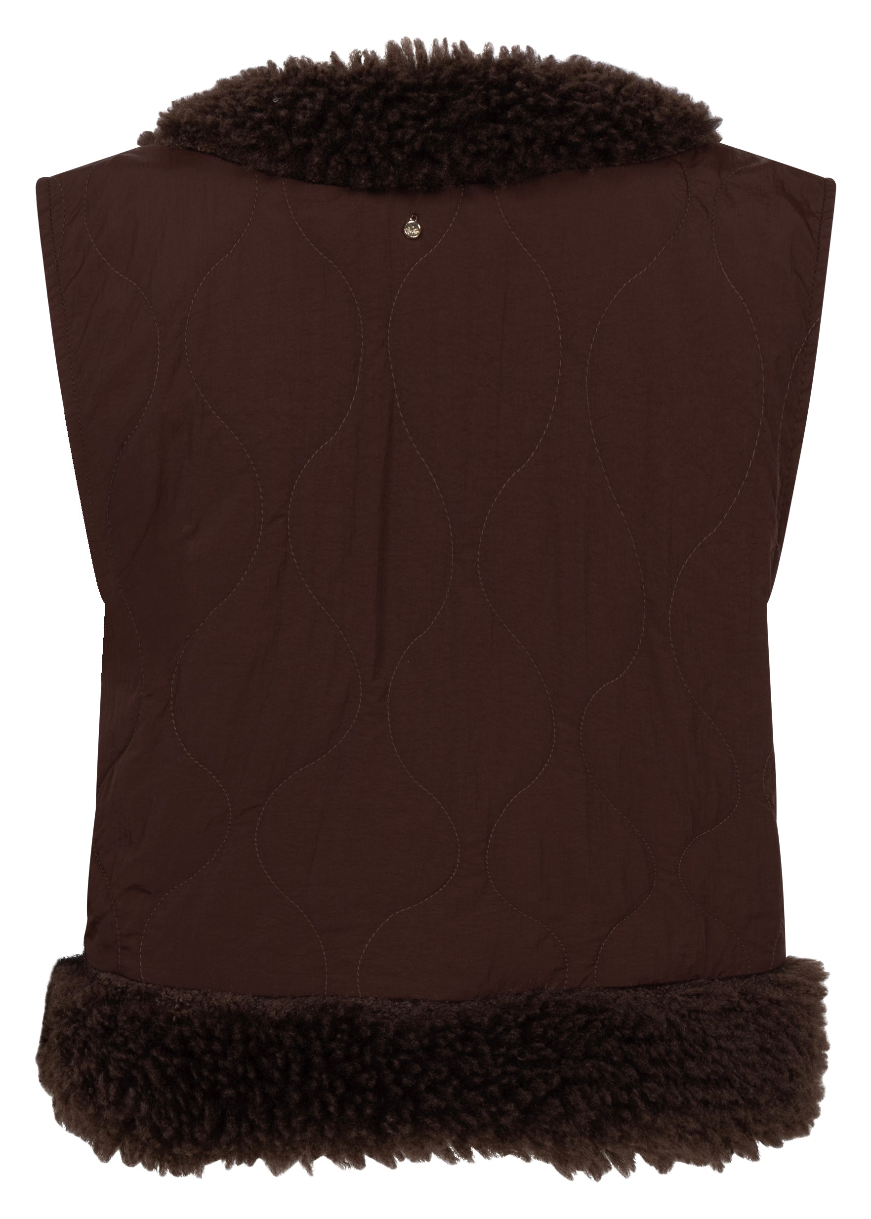 Tramontana Faux Fur Detailed Vest Chocolate