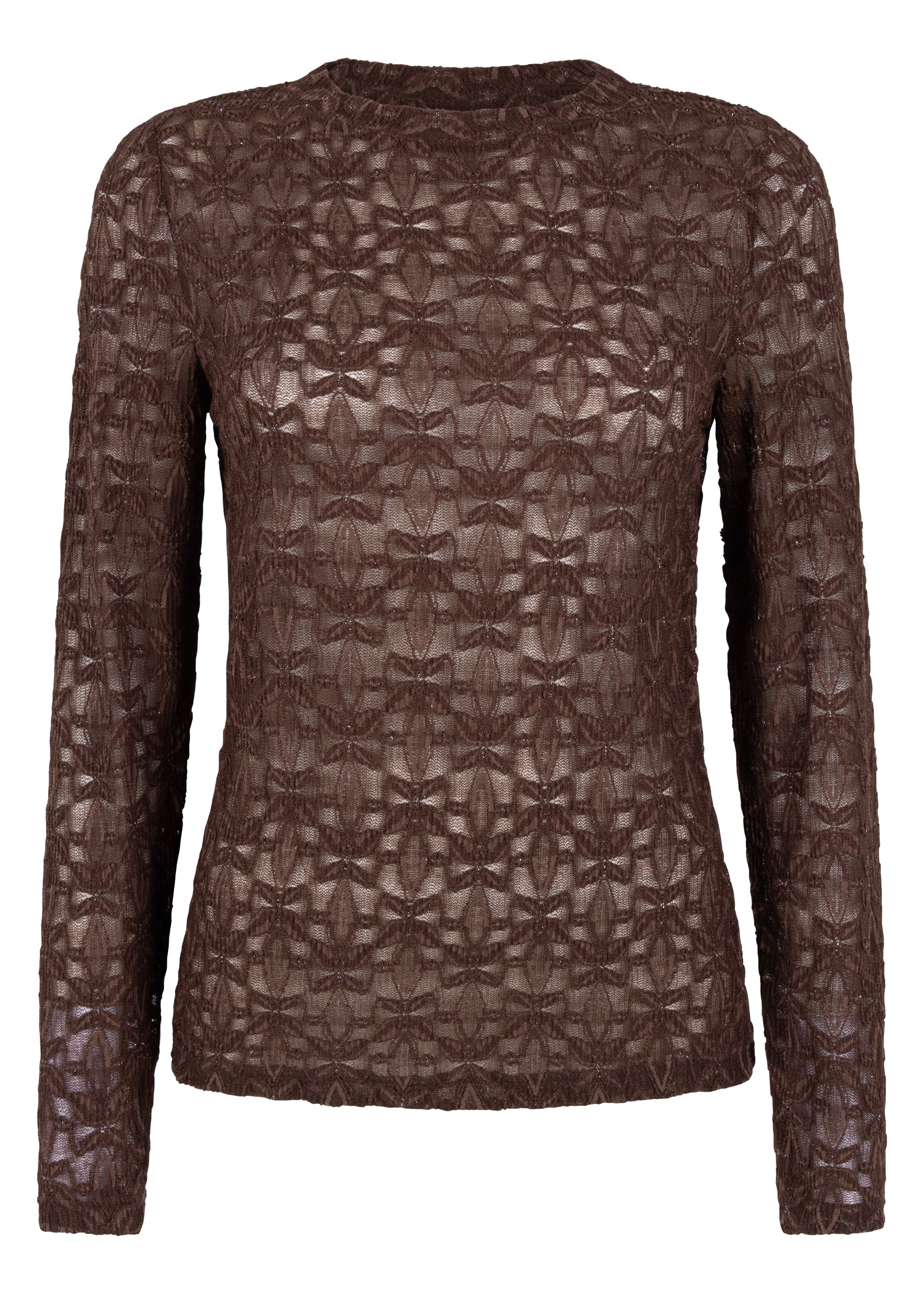 Tramontana Stretch Lace Top Chocolate