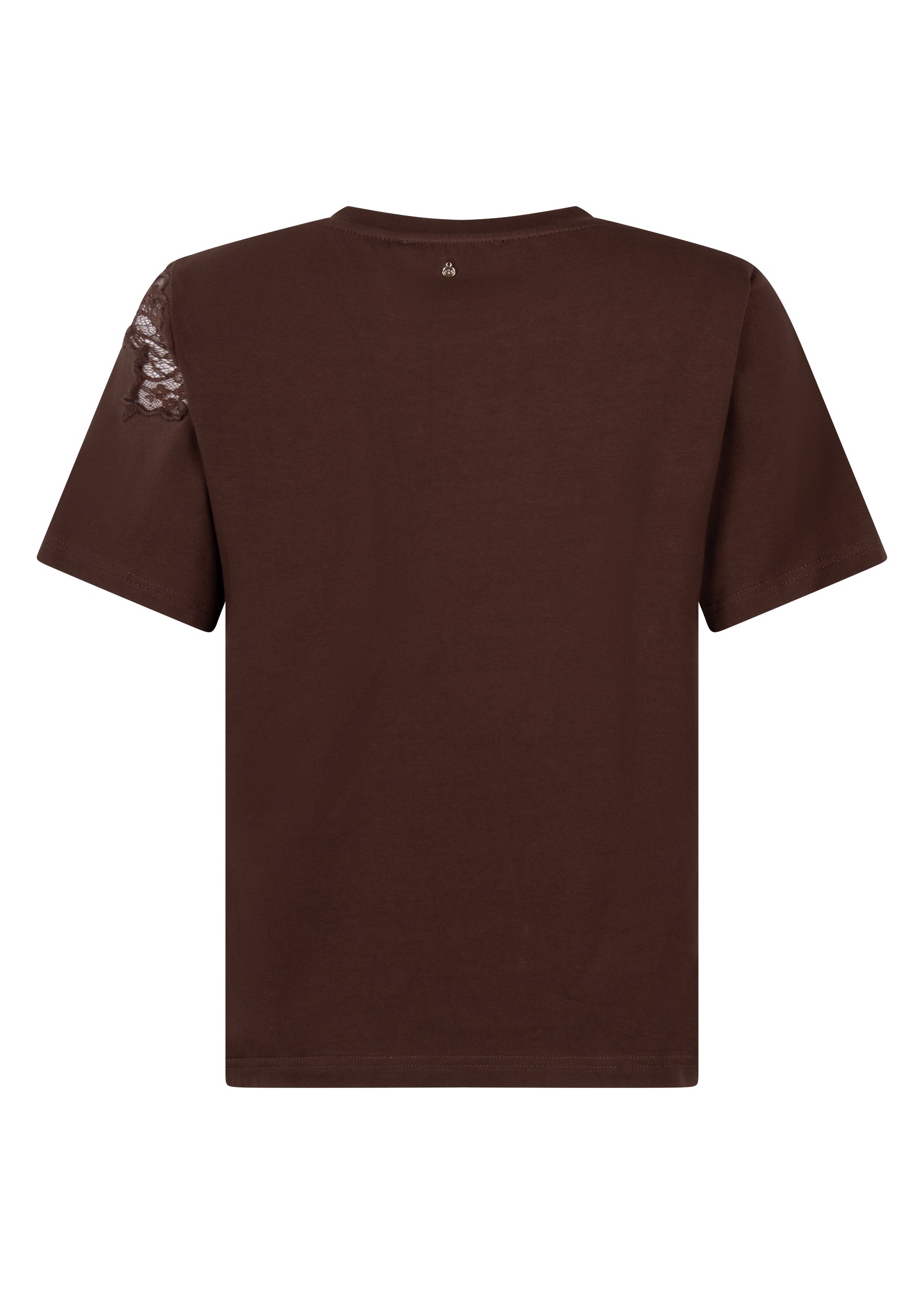 Tramontana T-shirt Lace Insert Chocolade