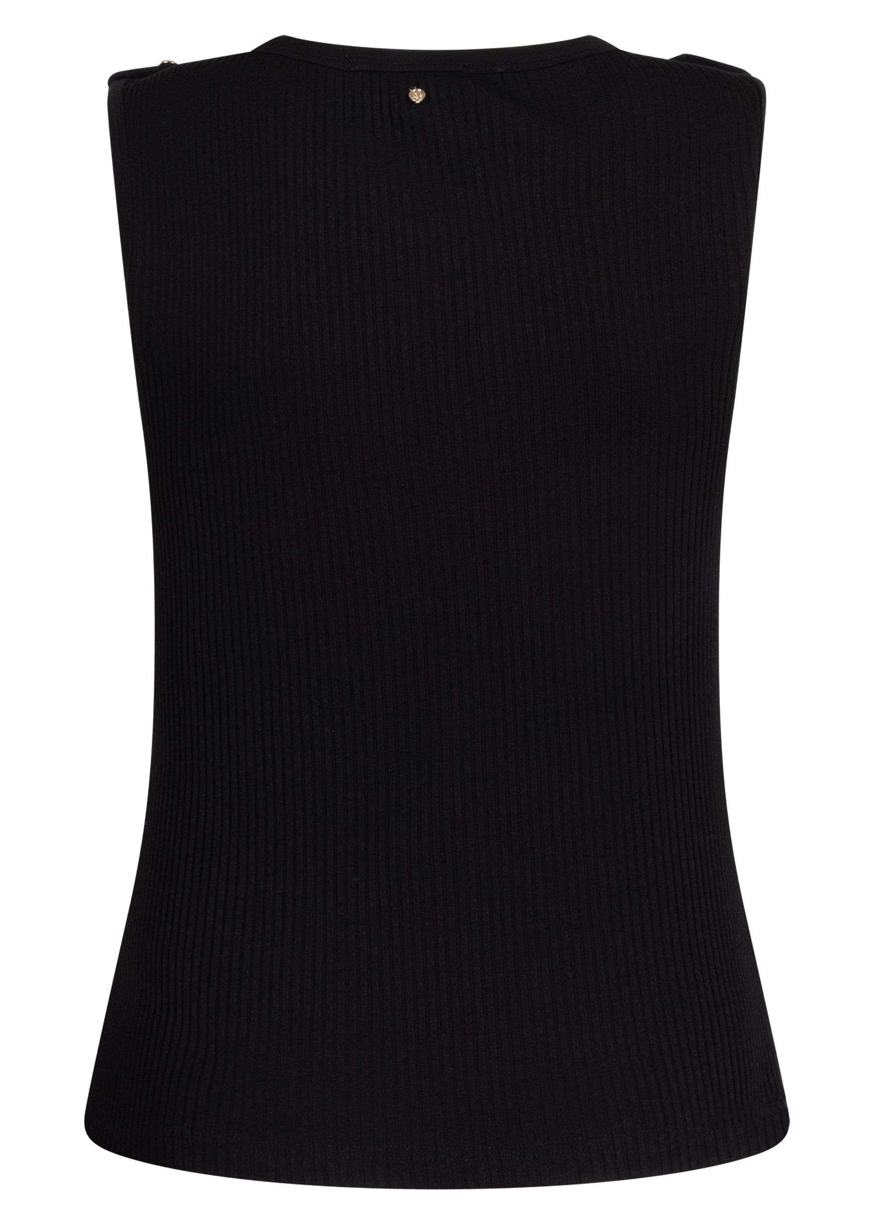 Tramontana Rib Singlet Epaulets Black