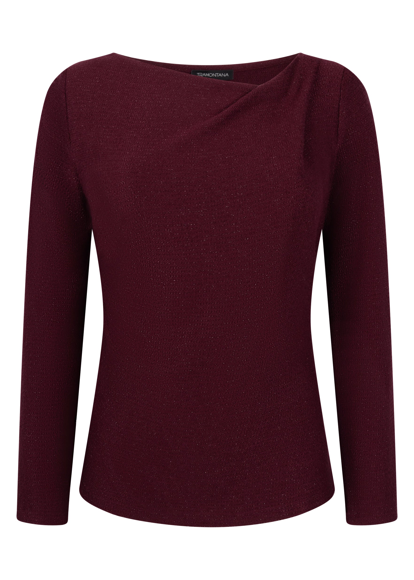 Tramontana Top Asymmetrical Neck Pomegranate