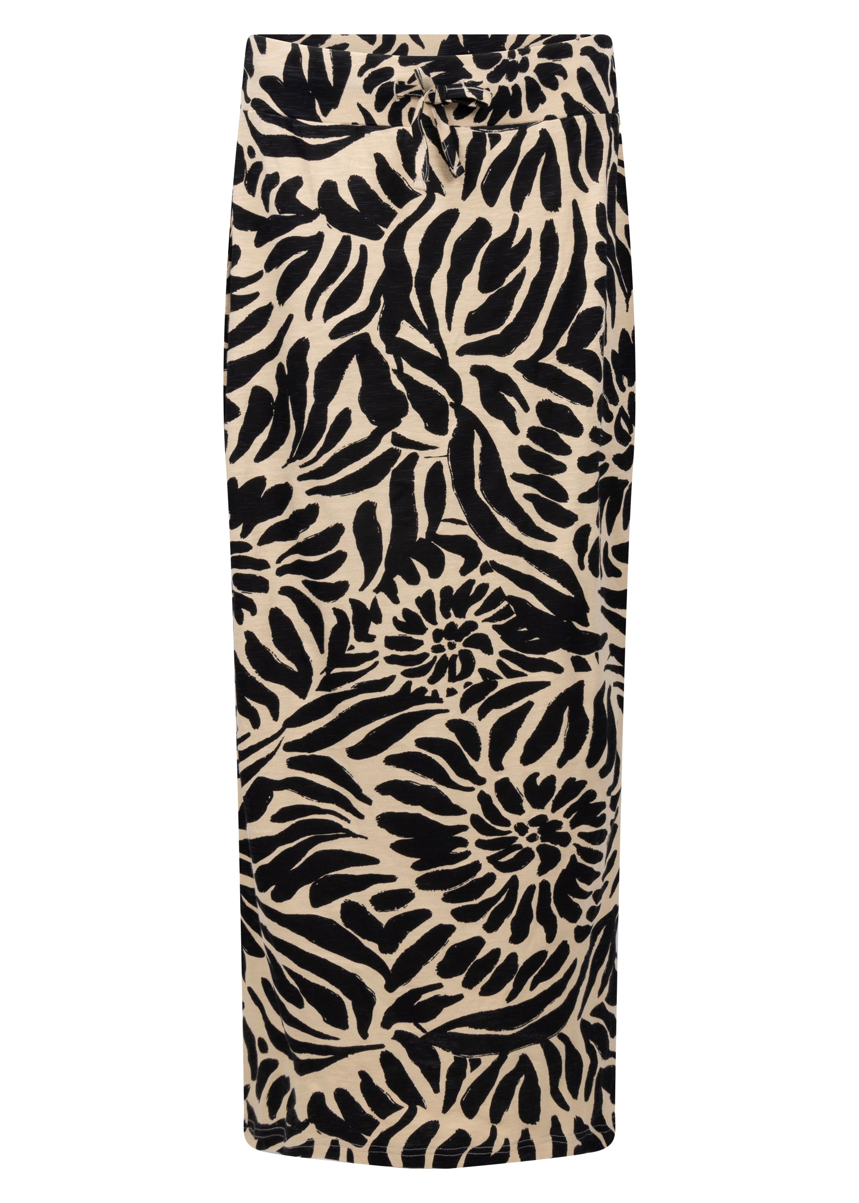 Tramontana Maxi Skirt Safari Print Black&Pebble