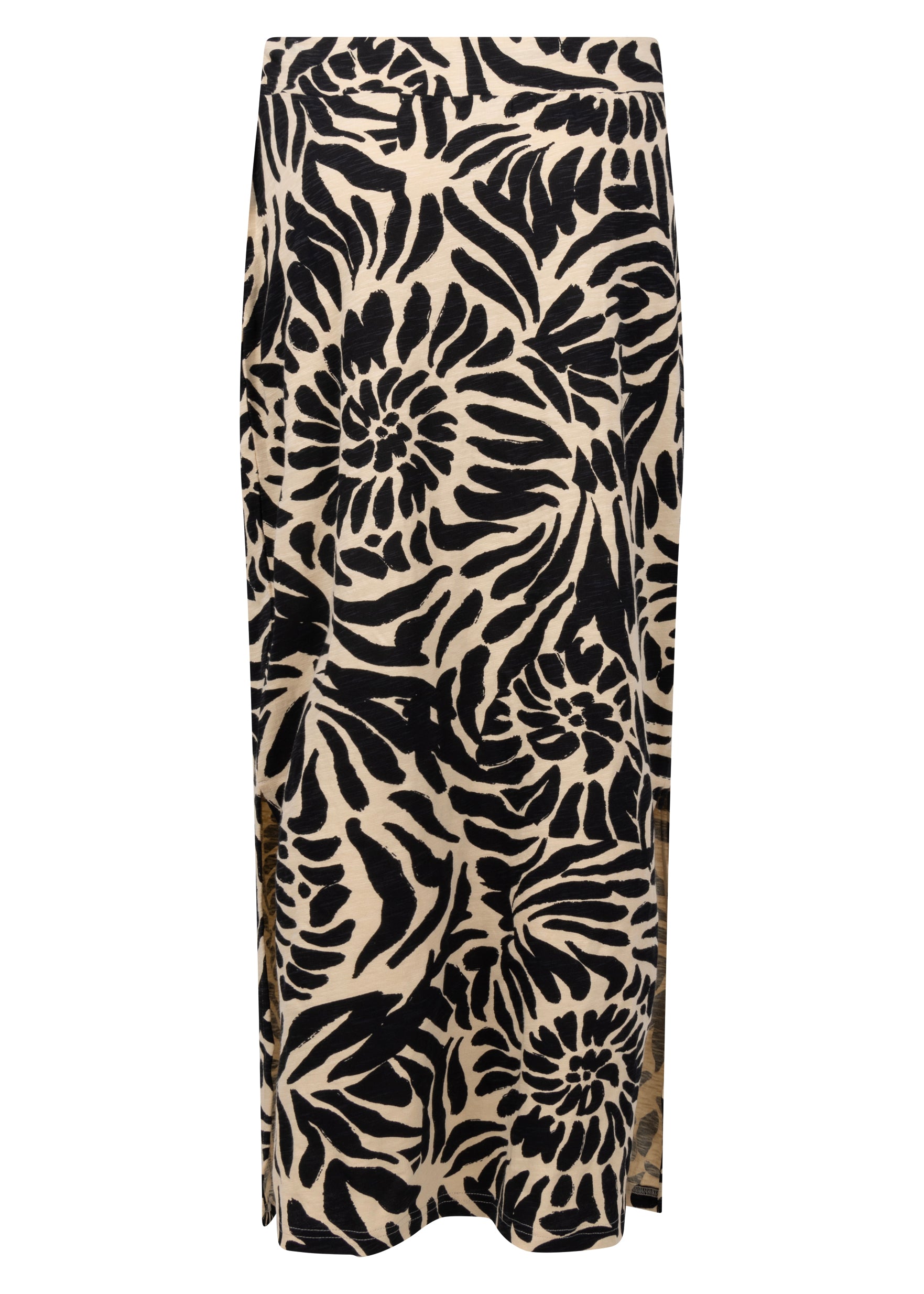 Tramontana Maxi Skirt Safari Print Black&Pebble