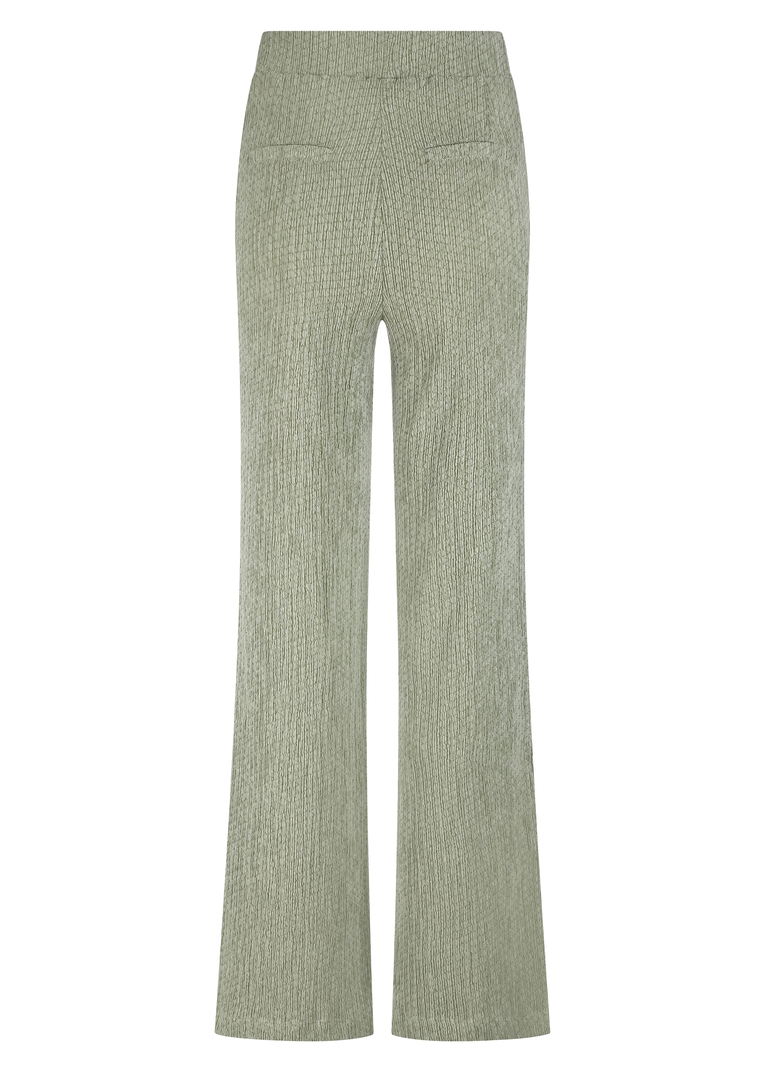 Tramontana Crinkled Wide-Leg Trousers Aloe Melange