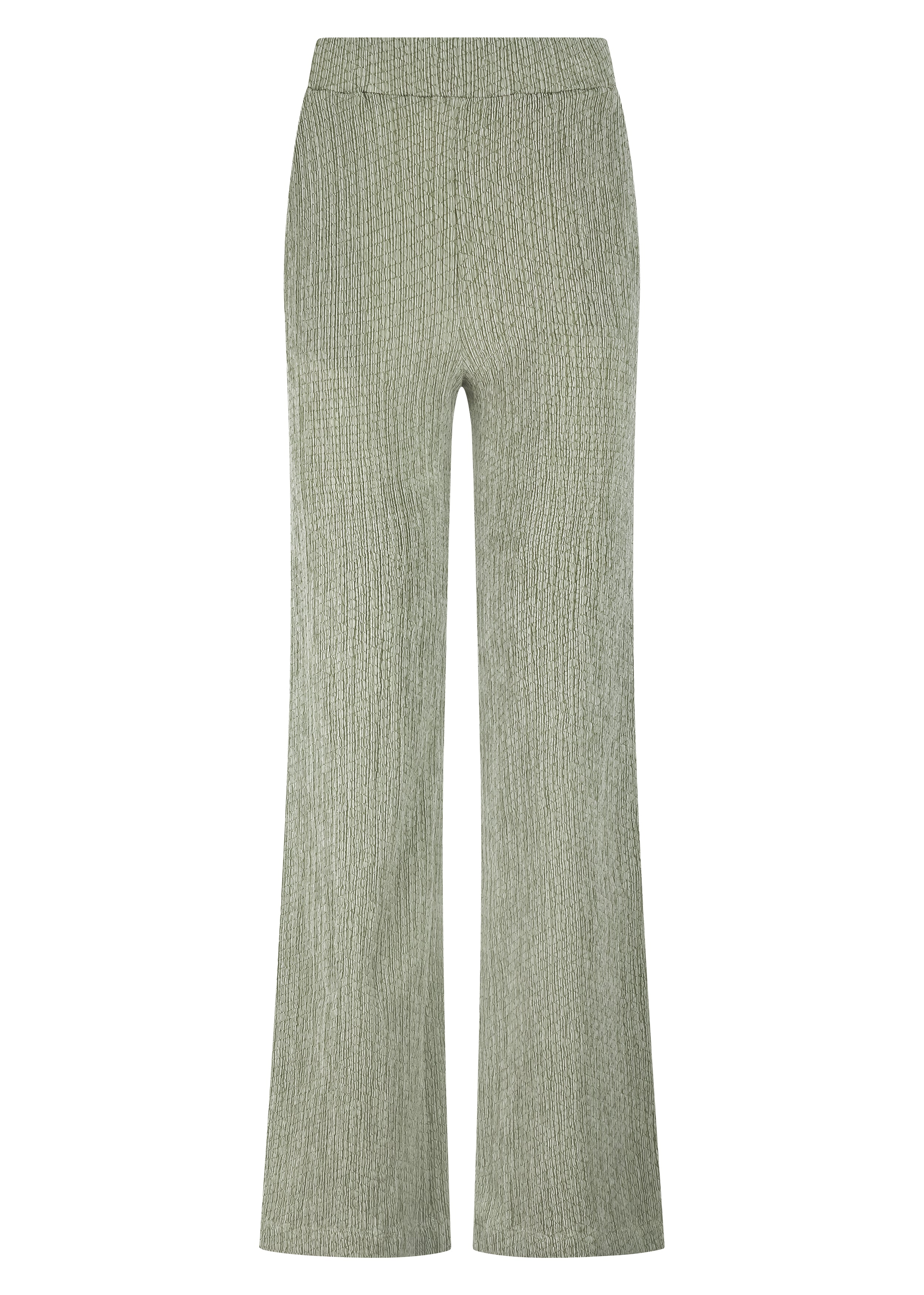 Tramontana Crinkled Wide-Leg Trousers Aloe Melange