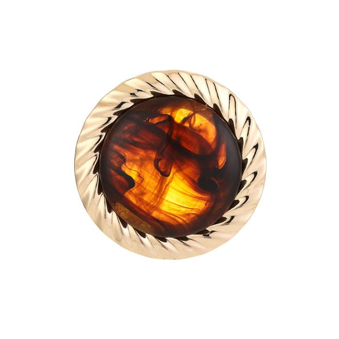 Broche Rond Brown