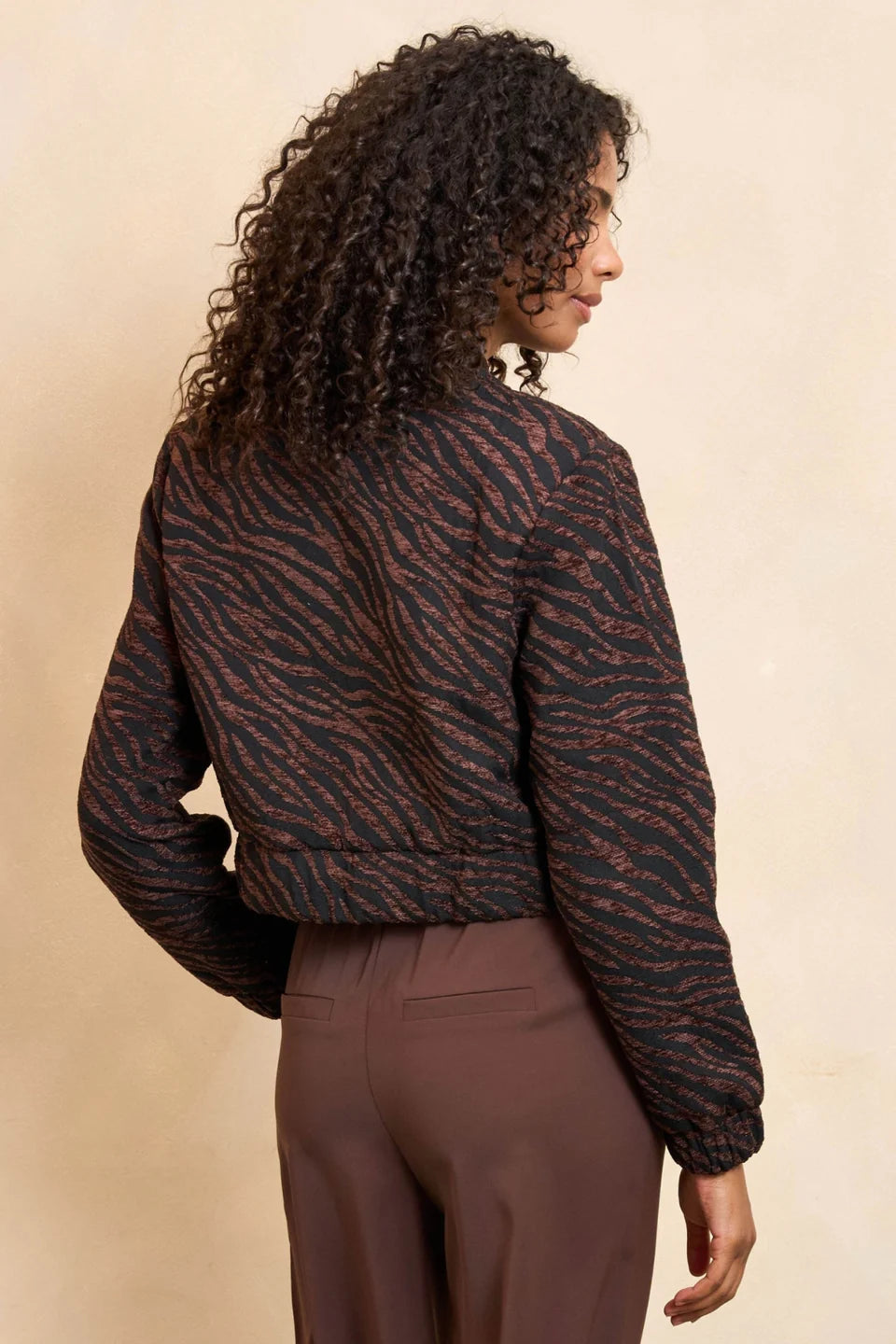 Lofty Manner Cropped Jas Loisa Dierenprint Bruin