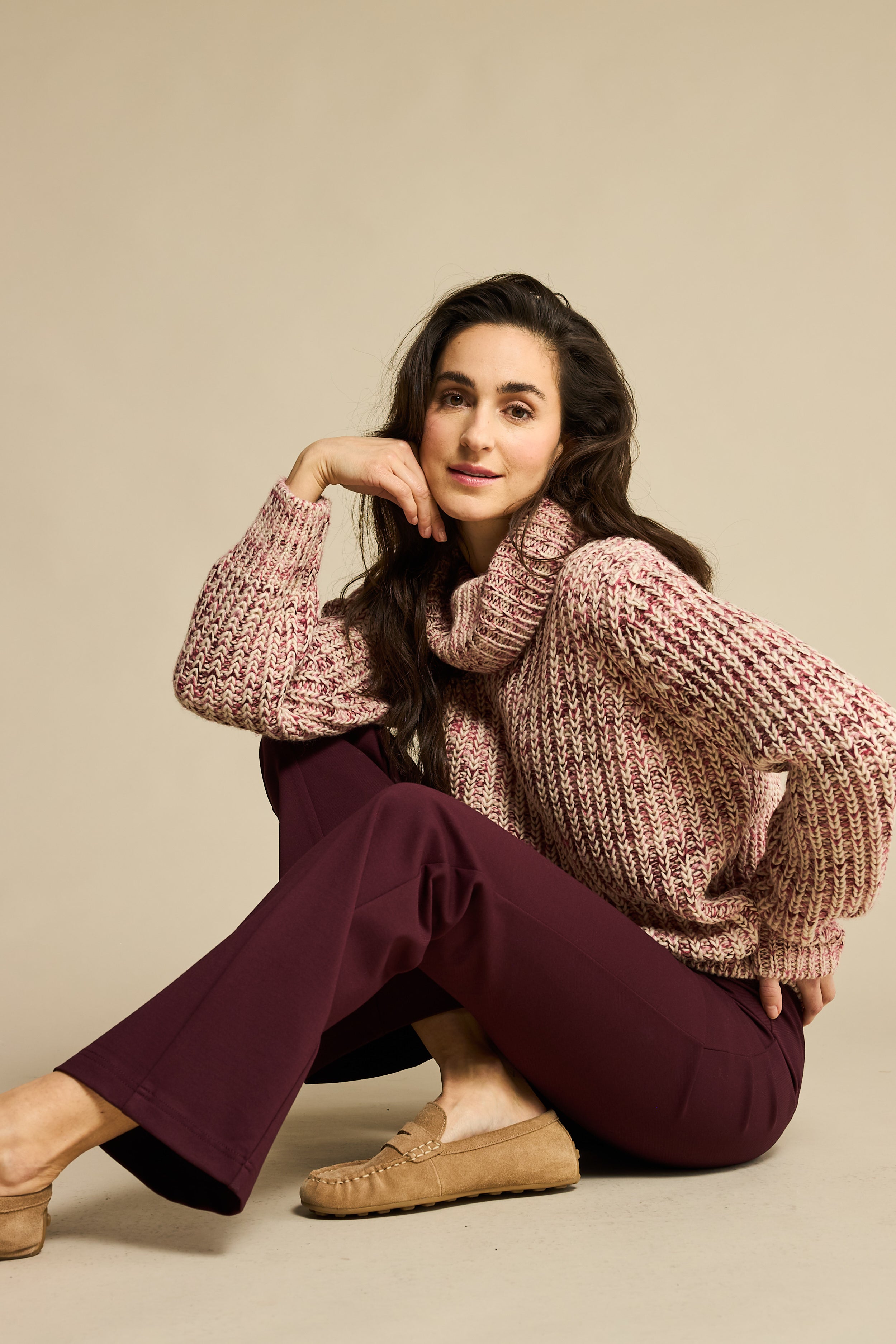 COCOON MULTI Sweater Red Button Ruby