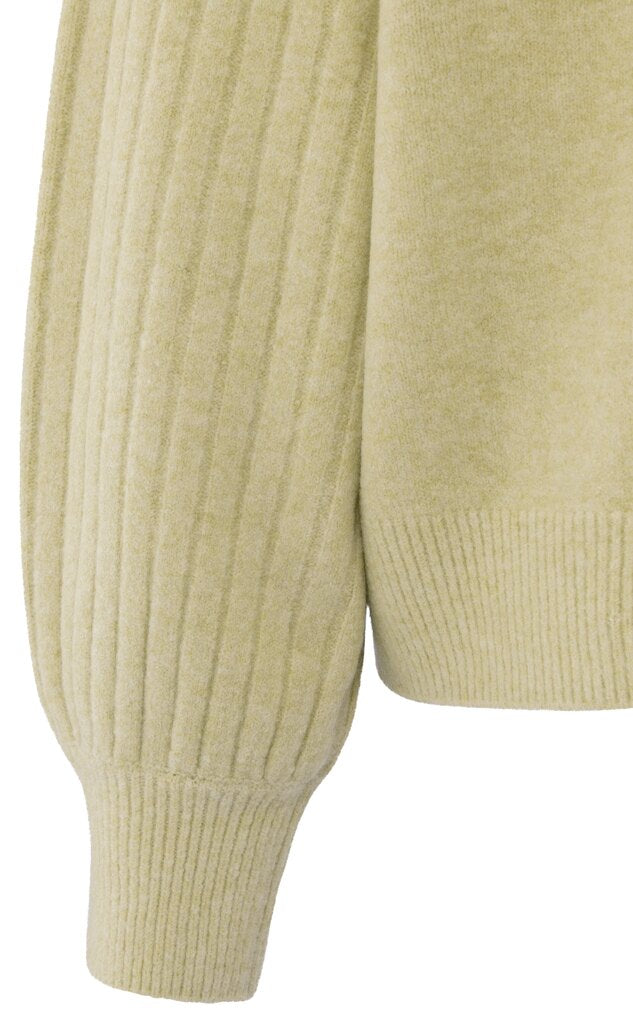 Rib Mixed Sweater YAYA Pale Olive Melange