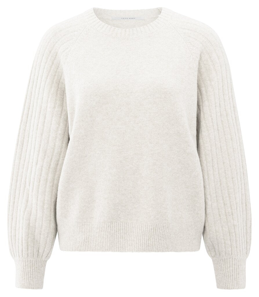 Rib Mixed Sweater YAYA Off White