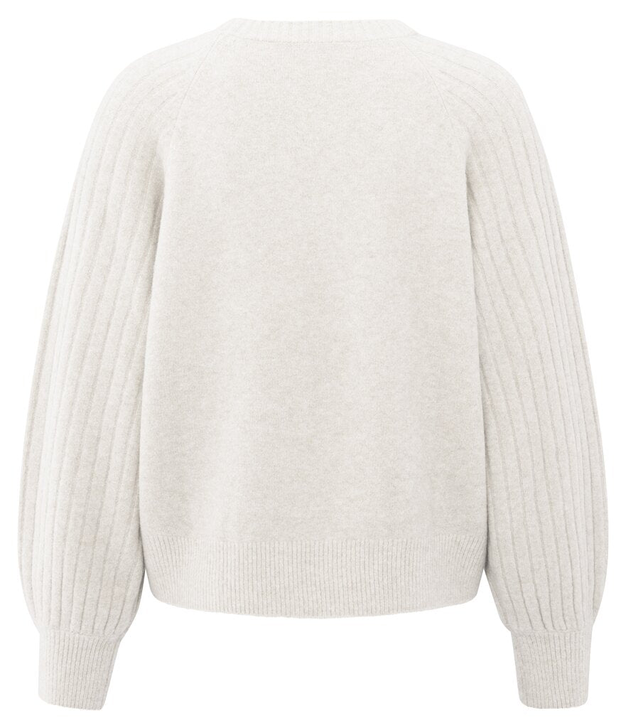 Rib Mixed Sweater YAYA Off White