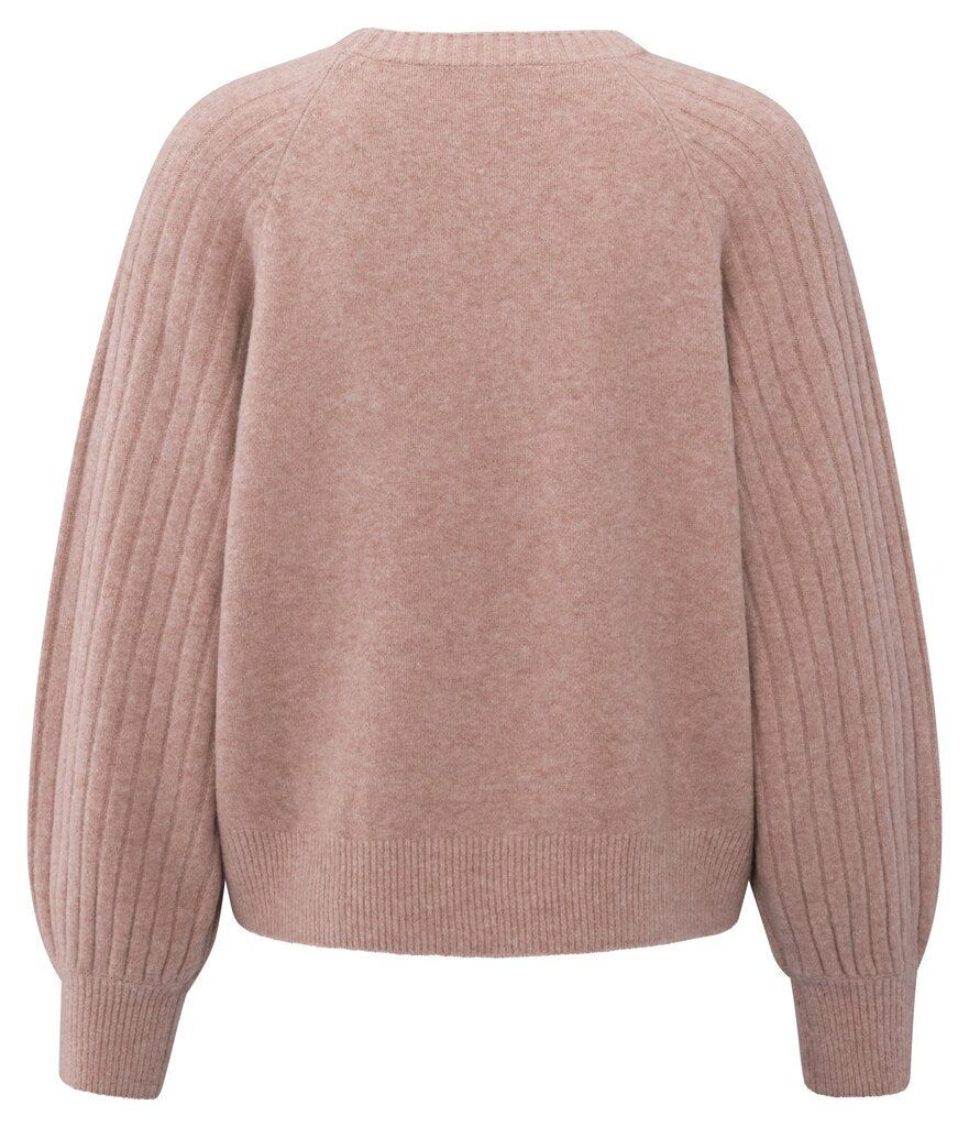 Rib Mixed Sweater YAYA Blush Pink Melange