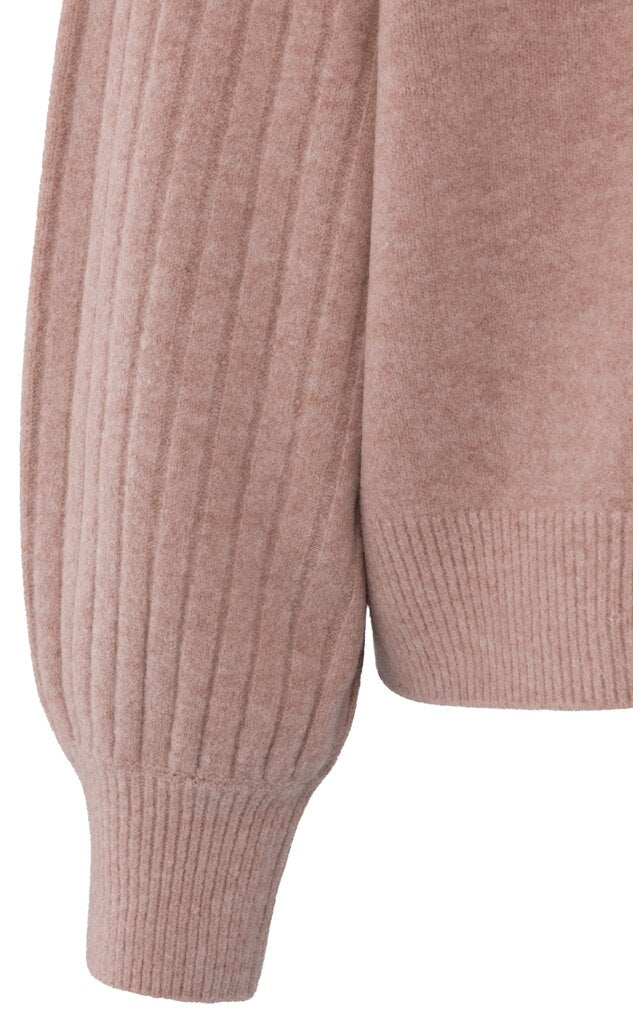 Rib Mixed Sweater YAYA Blush Pink Melange