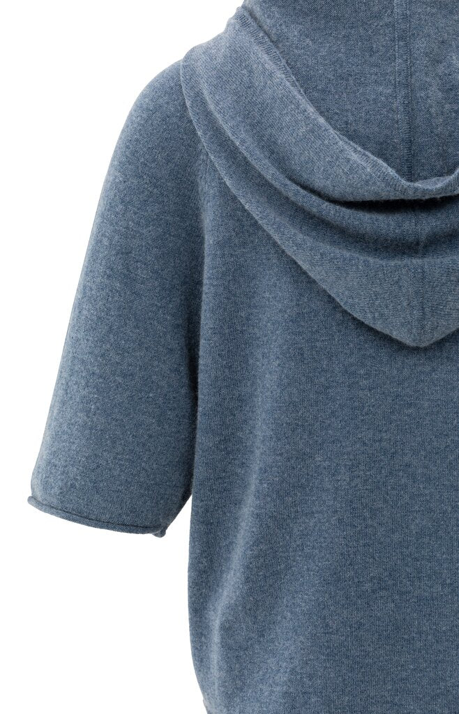 Gebreide Hoody Korte Mouwen YAYA China Blue