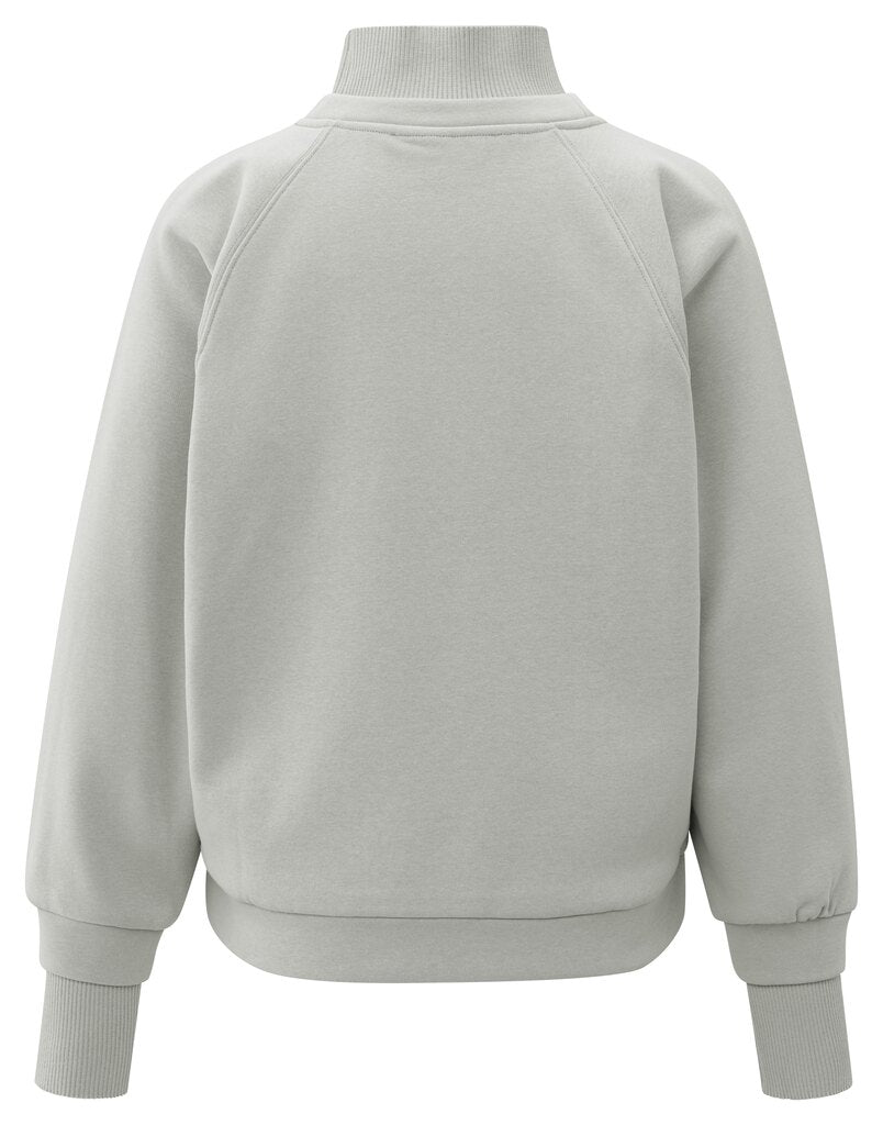 YAYA Sweater Hoge Ribkraag Tracing Grey