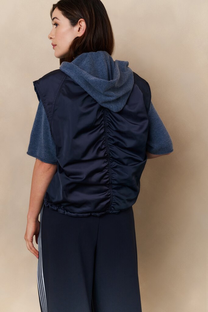 Gebreide Hoody Korte Mouwen YAYA China Blue
