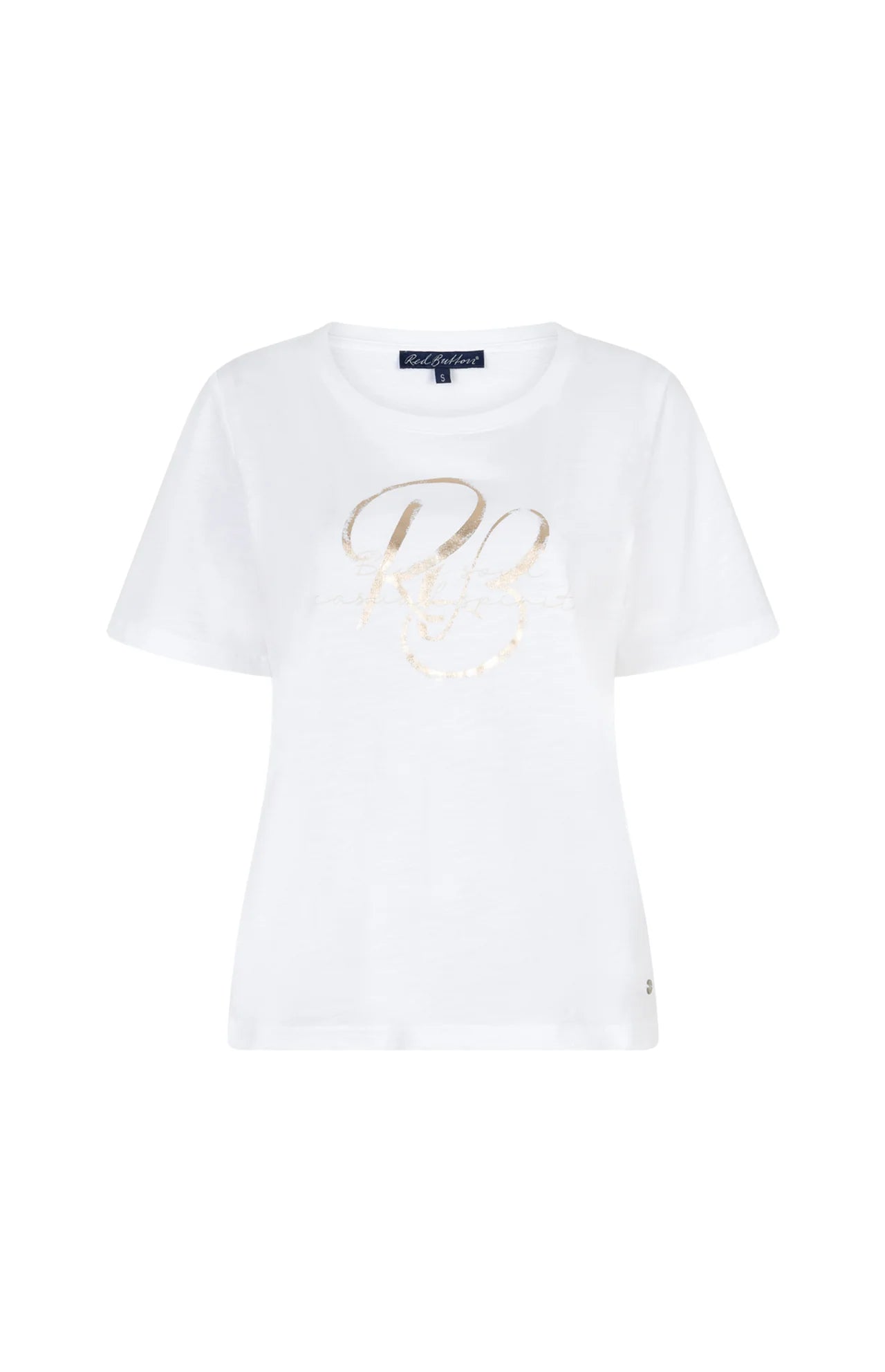 Red Button Tee Temmy Foil White Gold