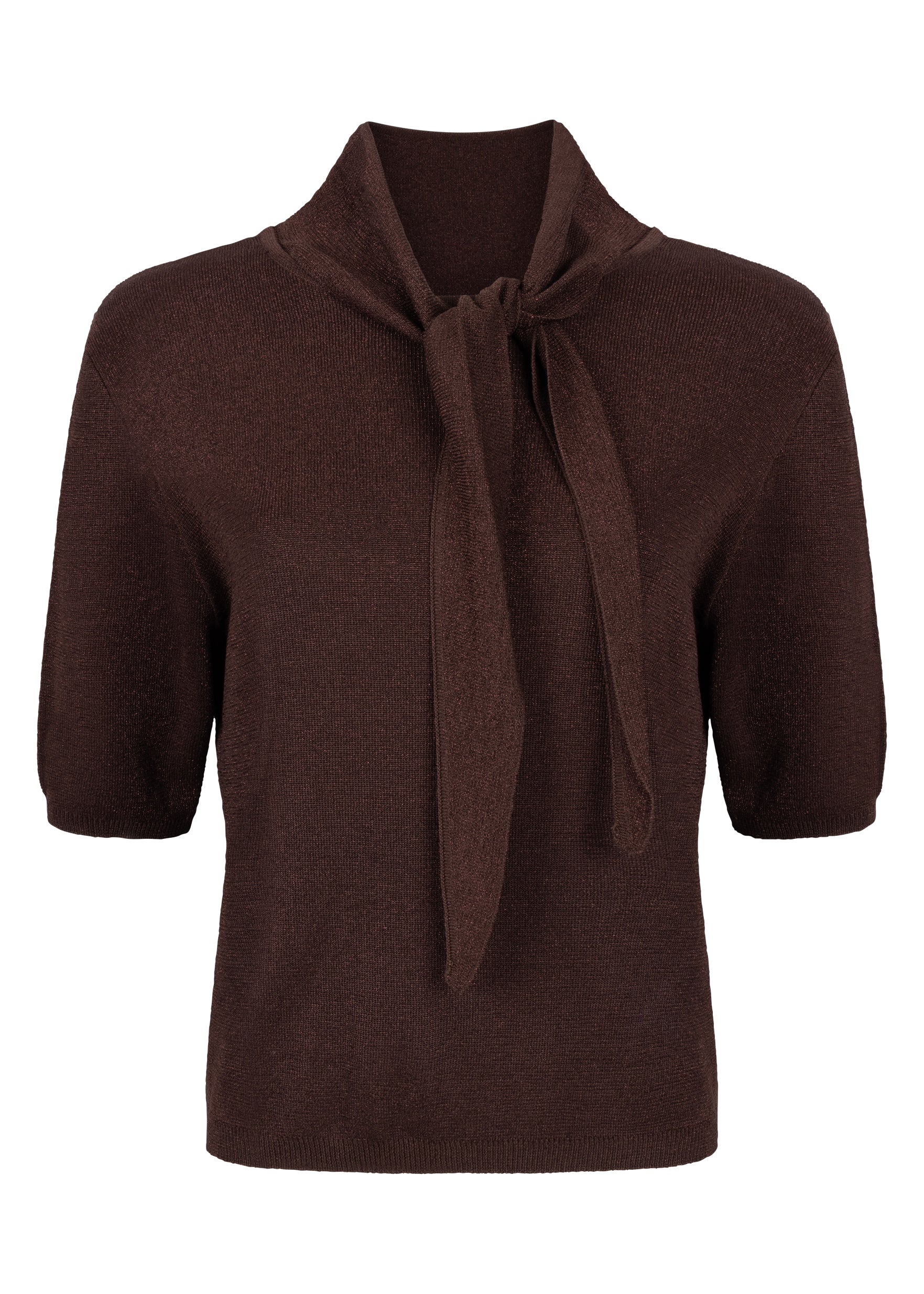 Tramontana  Short-Sleeve Jumper Shawl Chocolate
