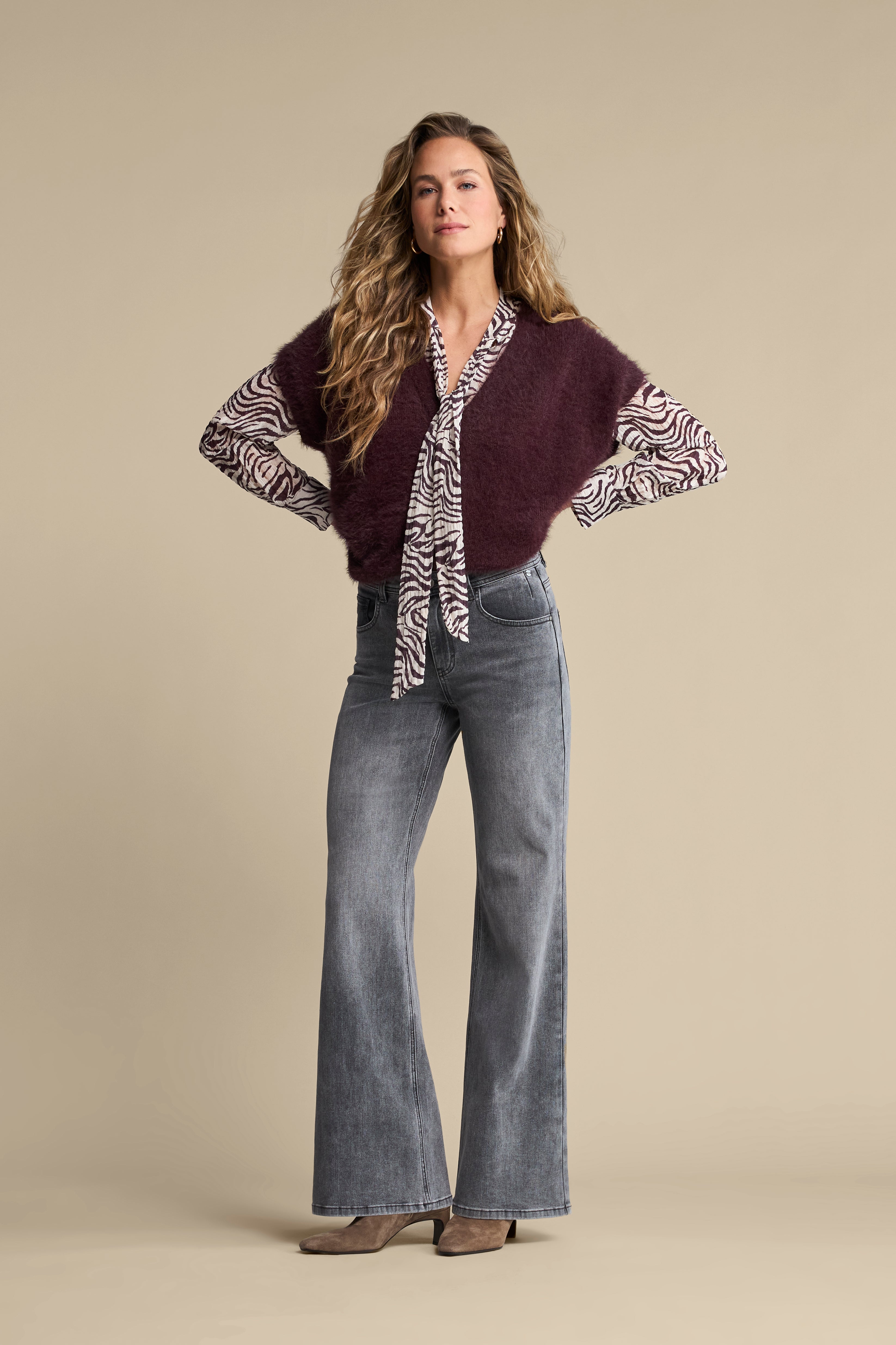 Red Button Broek Brielle Grey Denim Grey Used