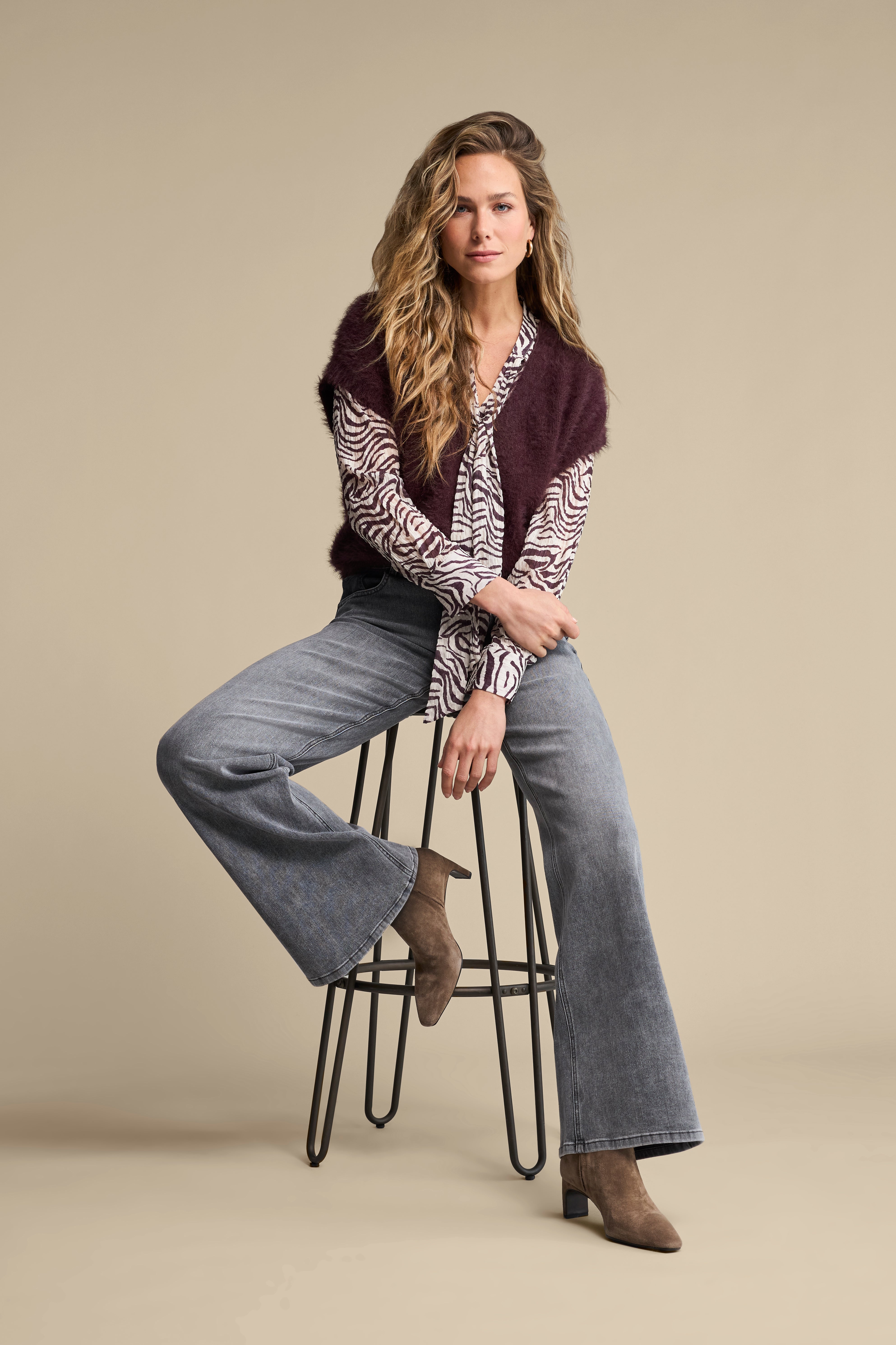 Red Button Broek Brielle Grey Denim Grey Used