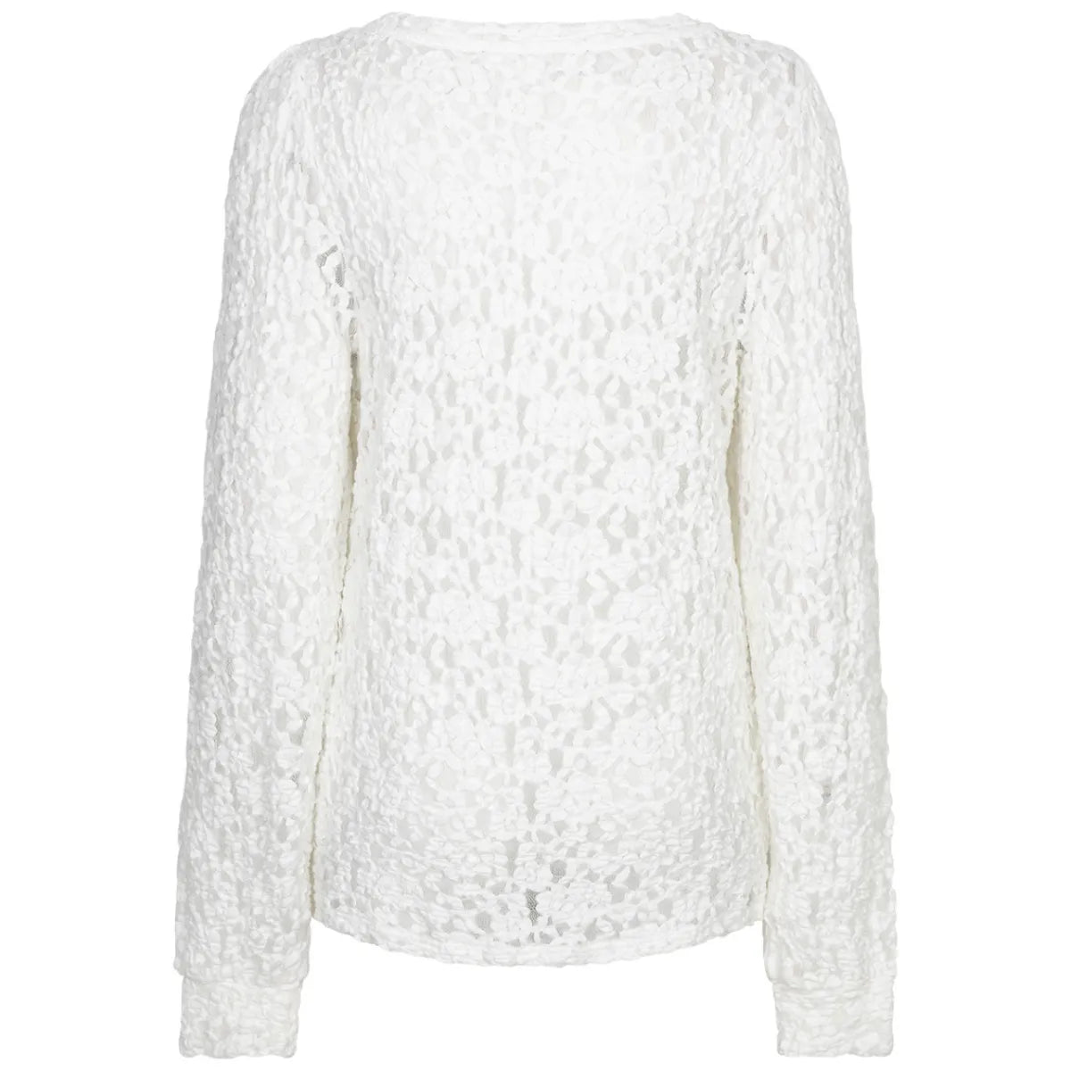 Red Button Top Lace Off White