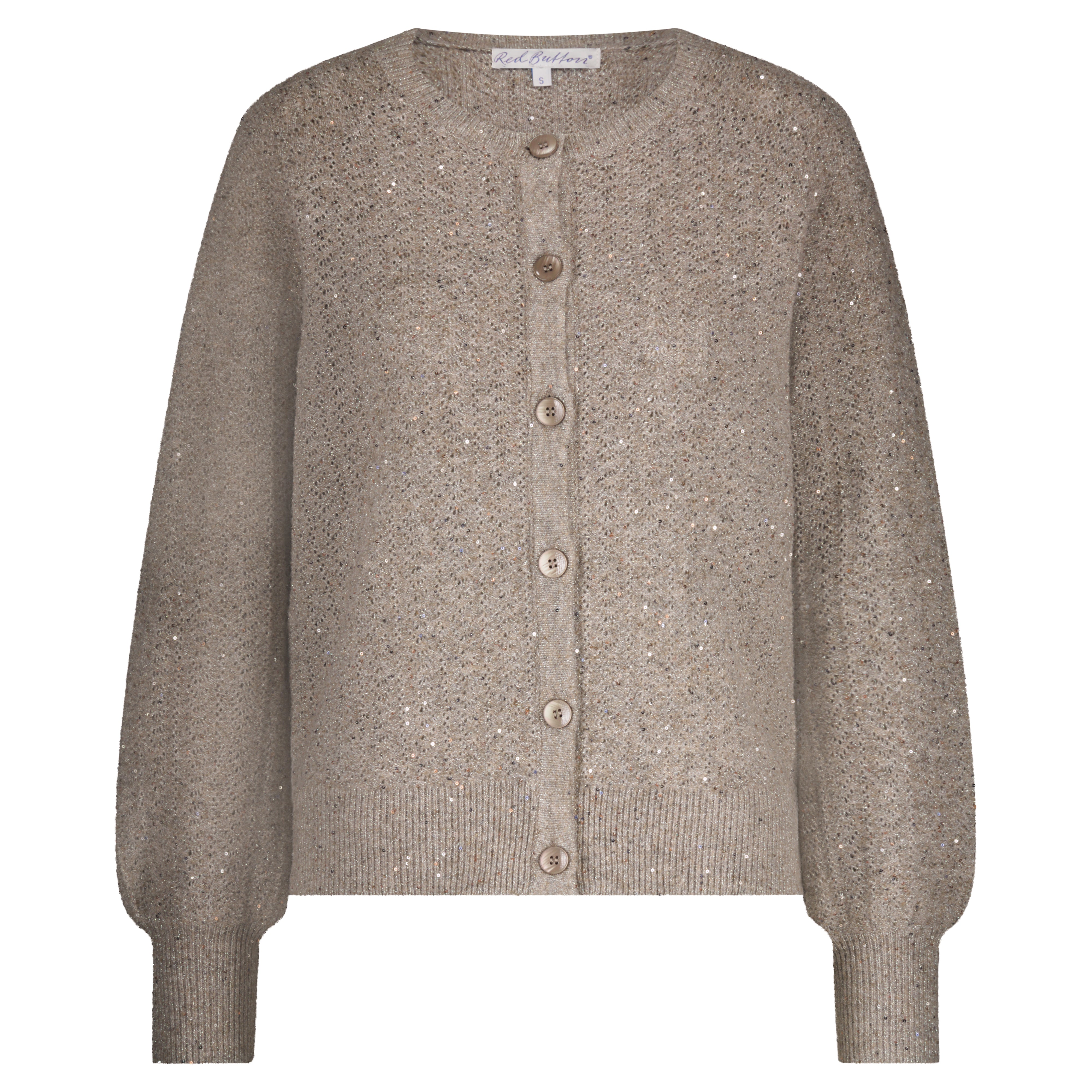 Vest AJOUR SPARKLE Red Button Truffle