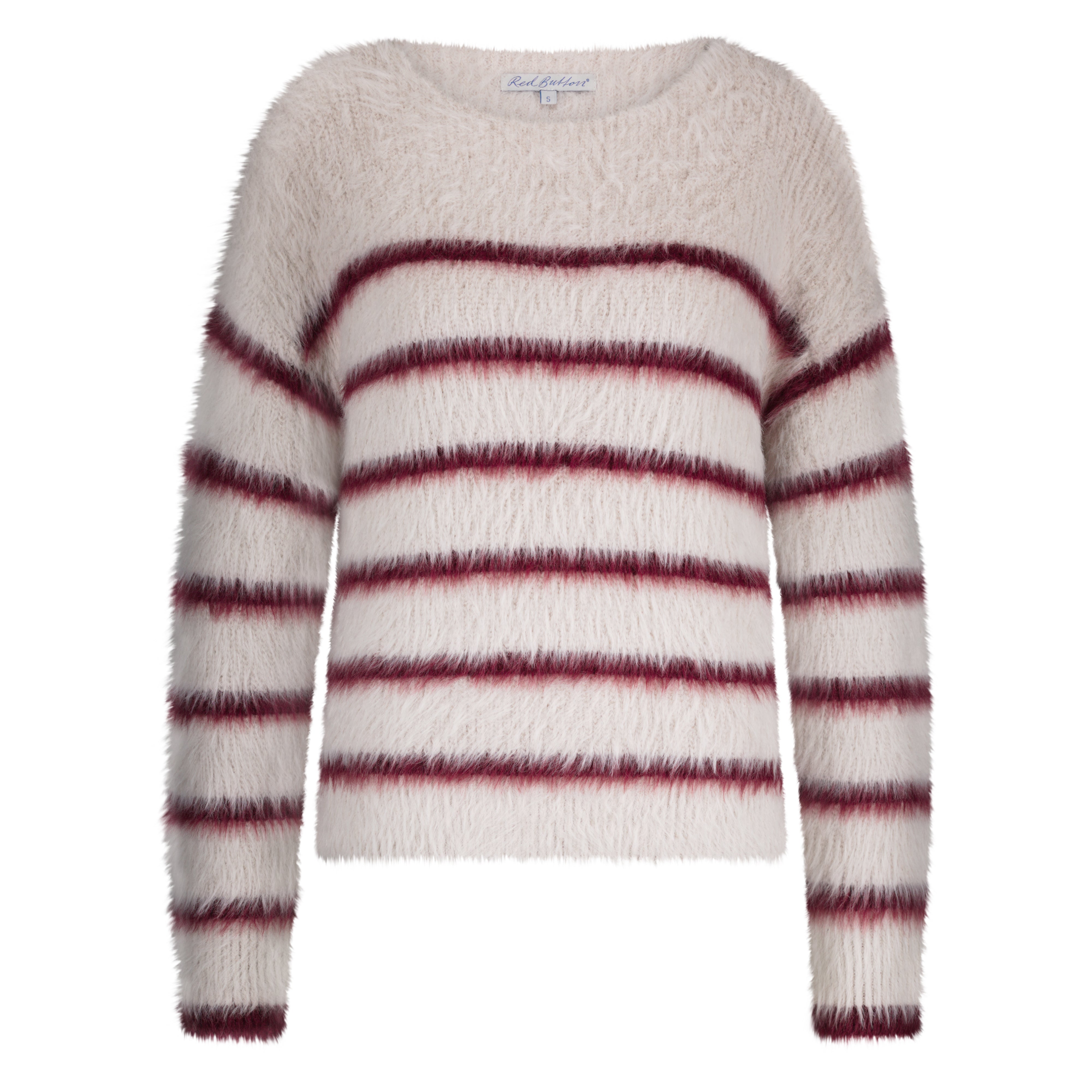 Sweater FUZZY Red Button Cream/Ruby