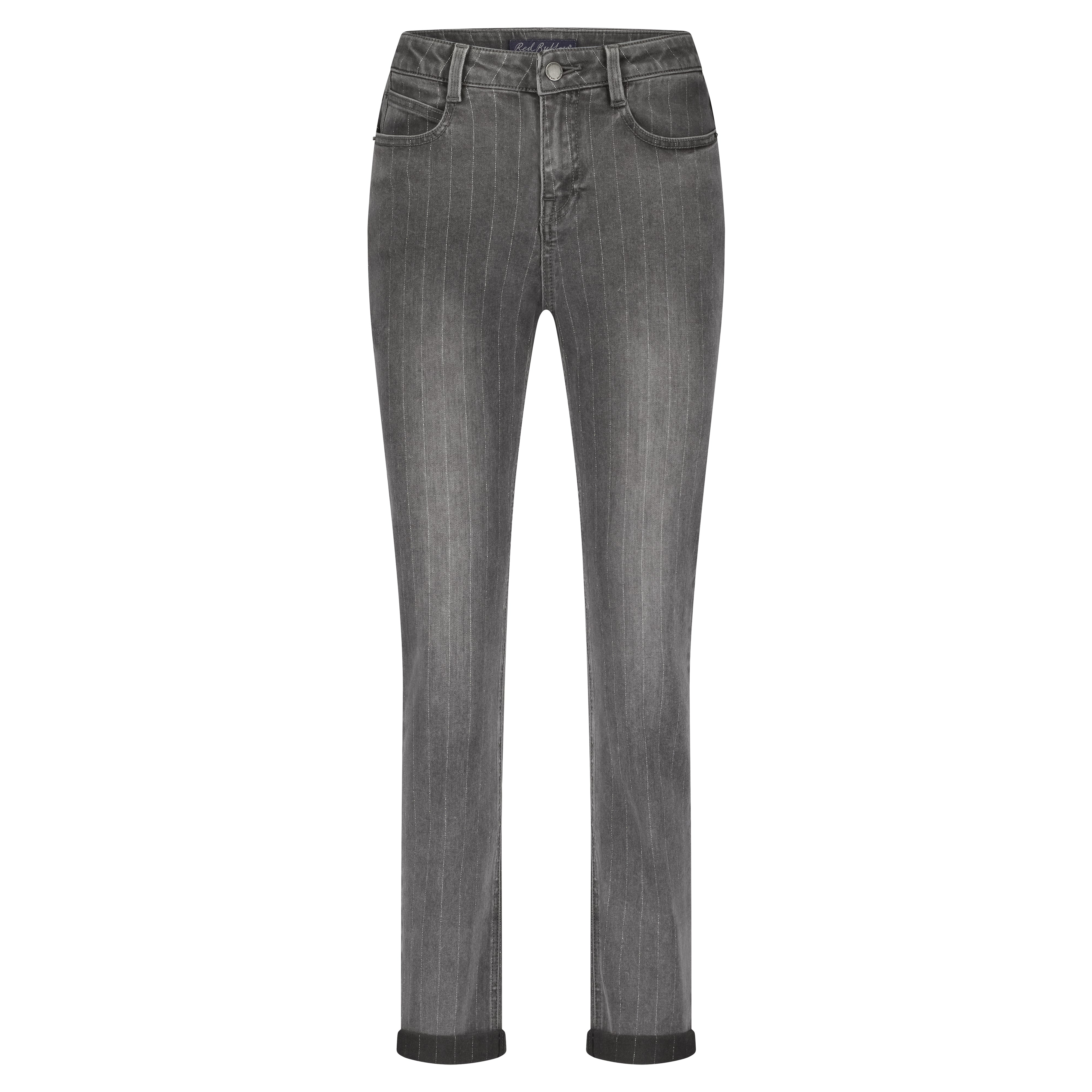 Red Button Grey Denim Jeans Patty Lurex