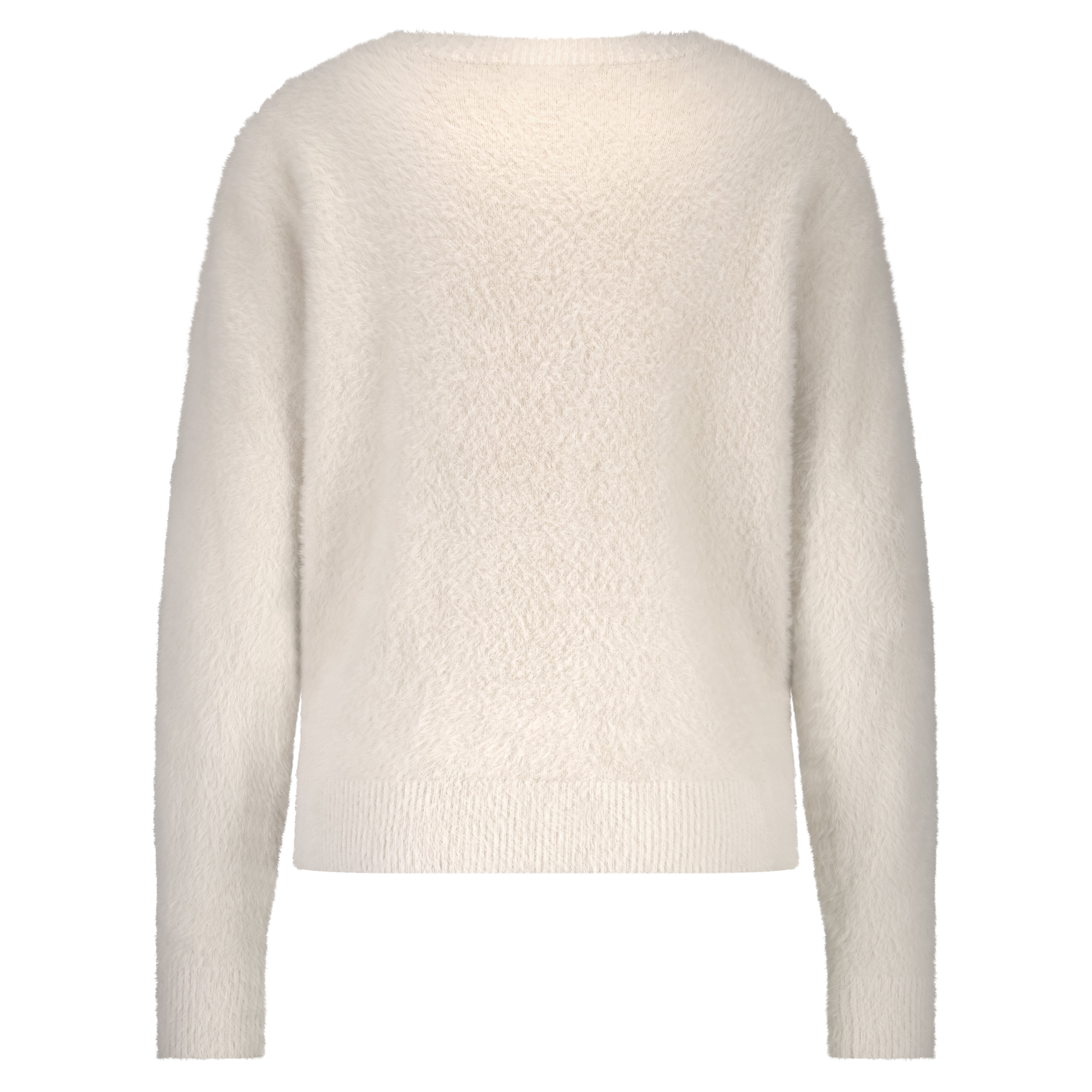 Sweater FLUFFY Red Button Cream