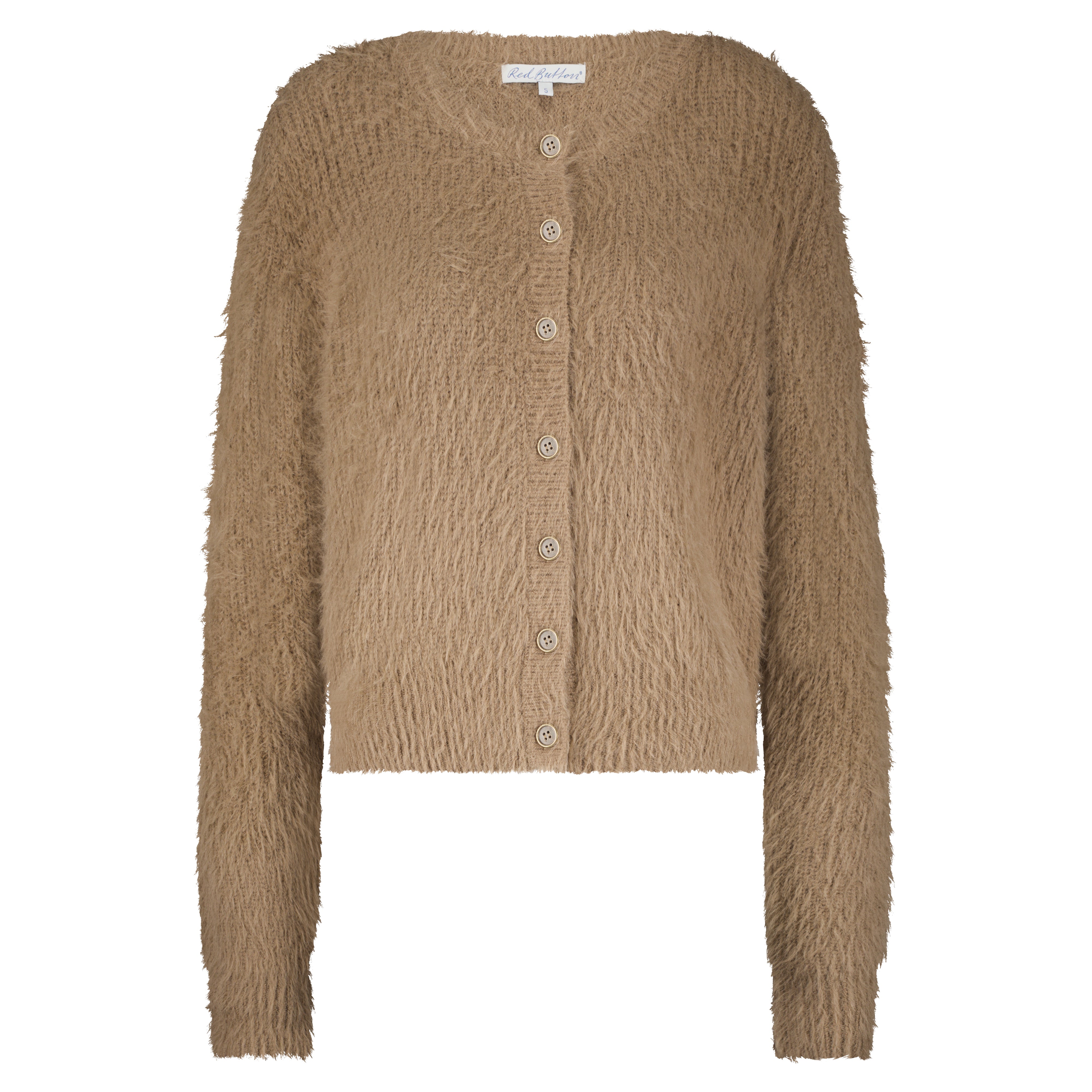CARDIGAN FUZZY ALMOND Red Button Almond