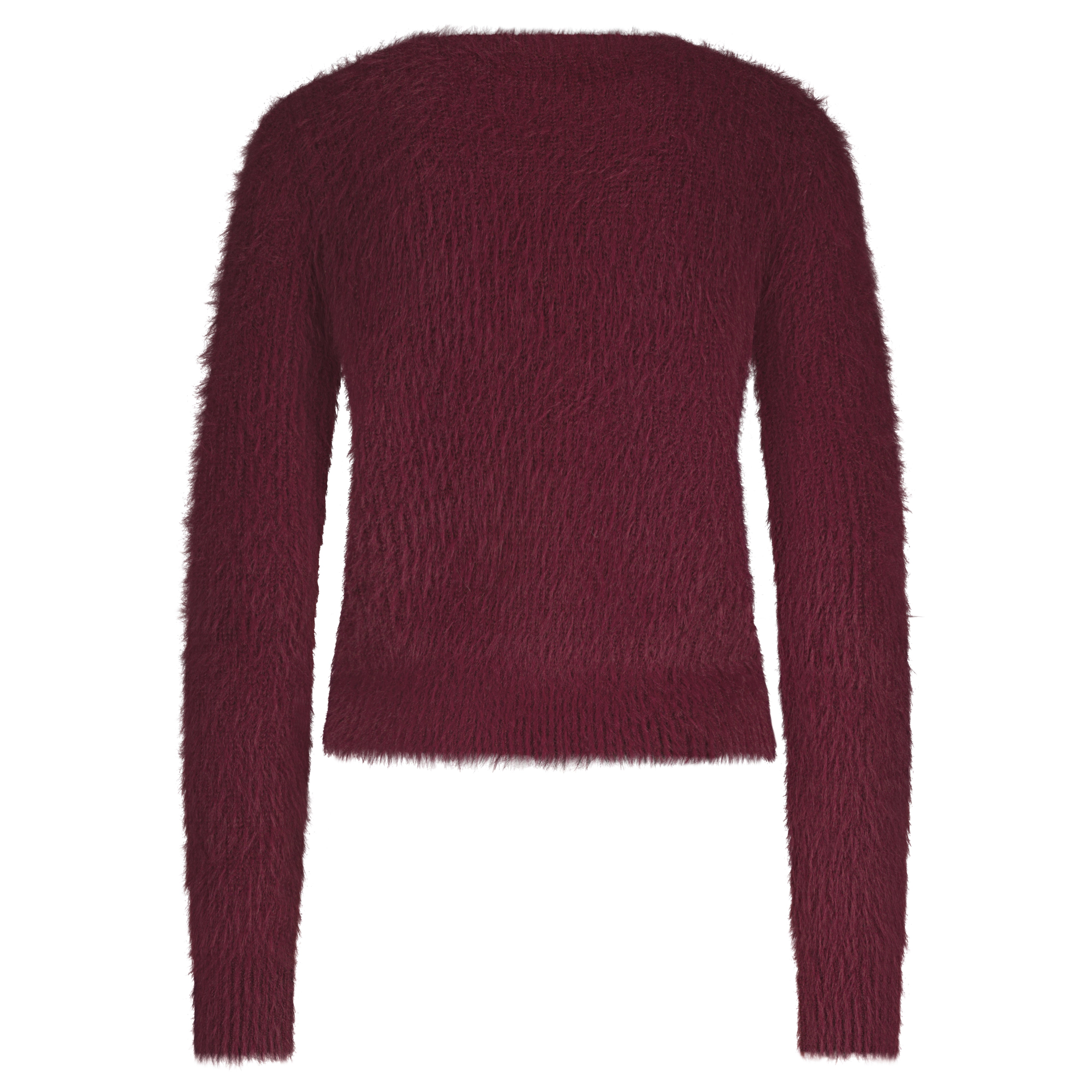 CARDIGAN FUZZY Red Button Ruby