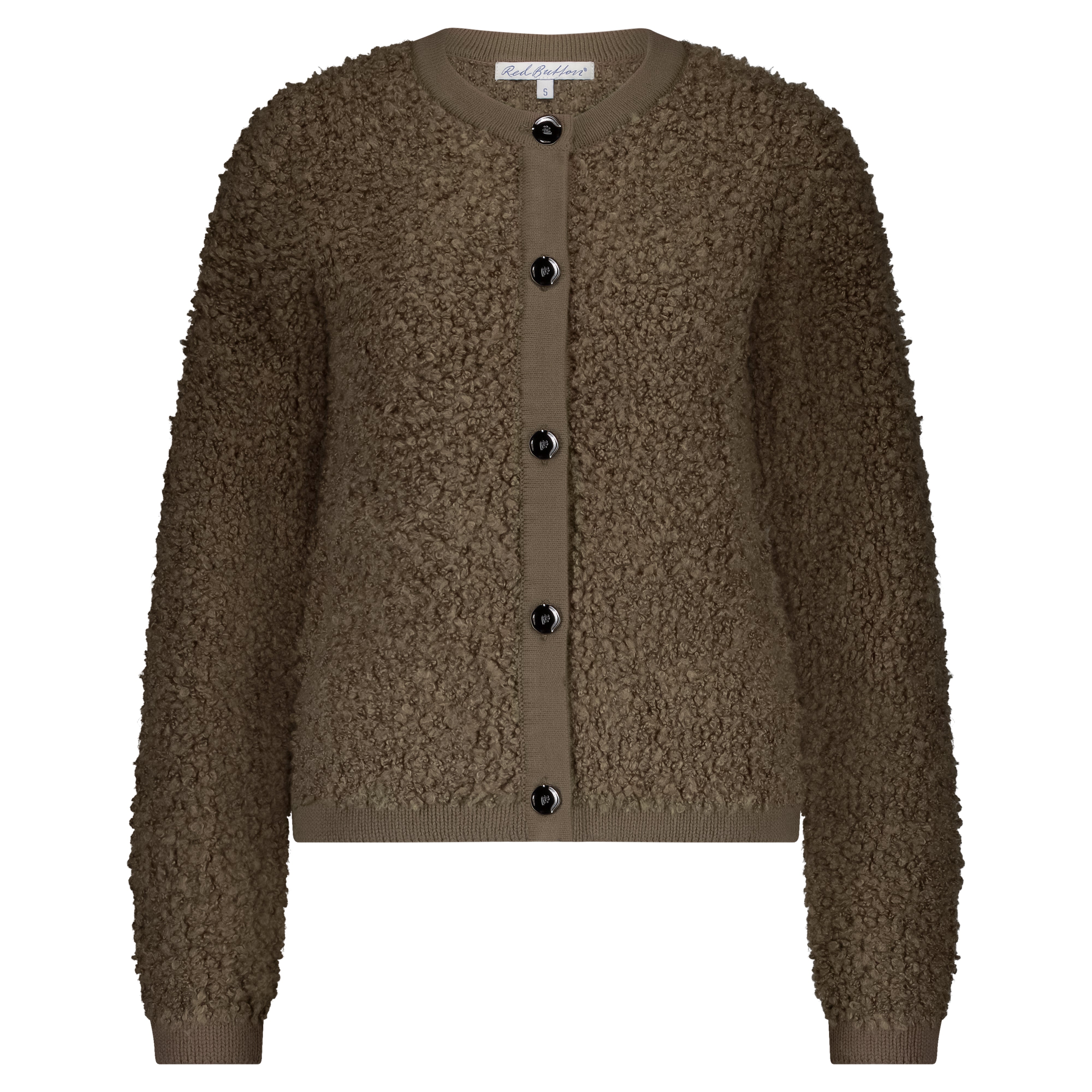 JACKET KNIT BOUCLE Red Button Mud